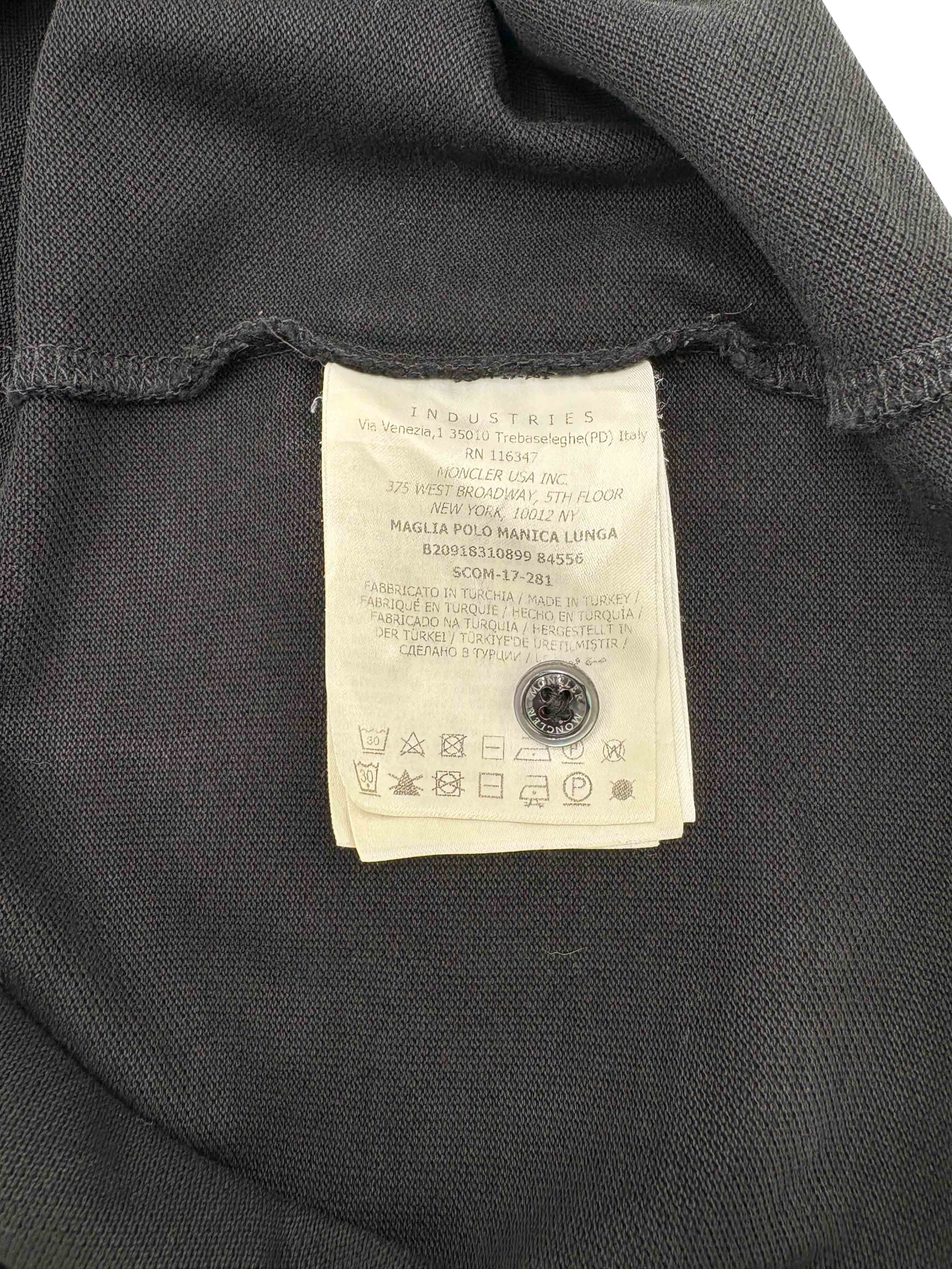 Moncler Maglia Manica Lunga Long Sleeved Polo Shirt - Black Moncler