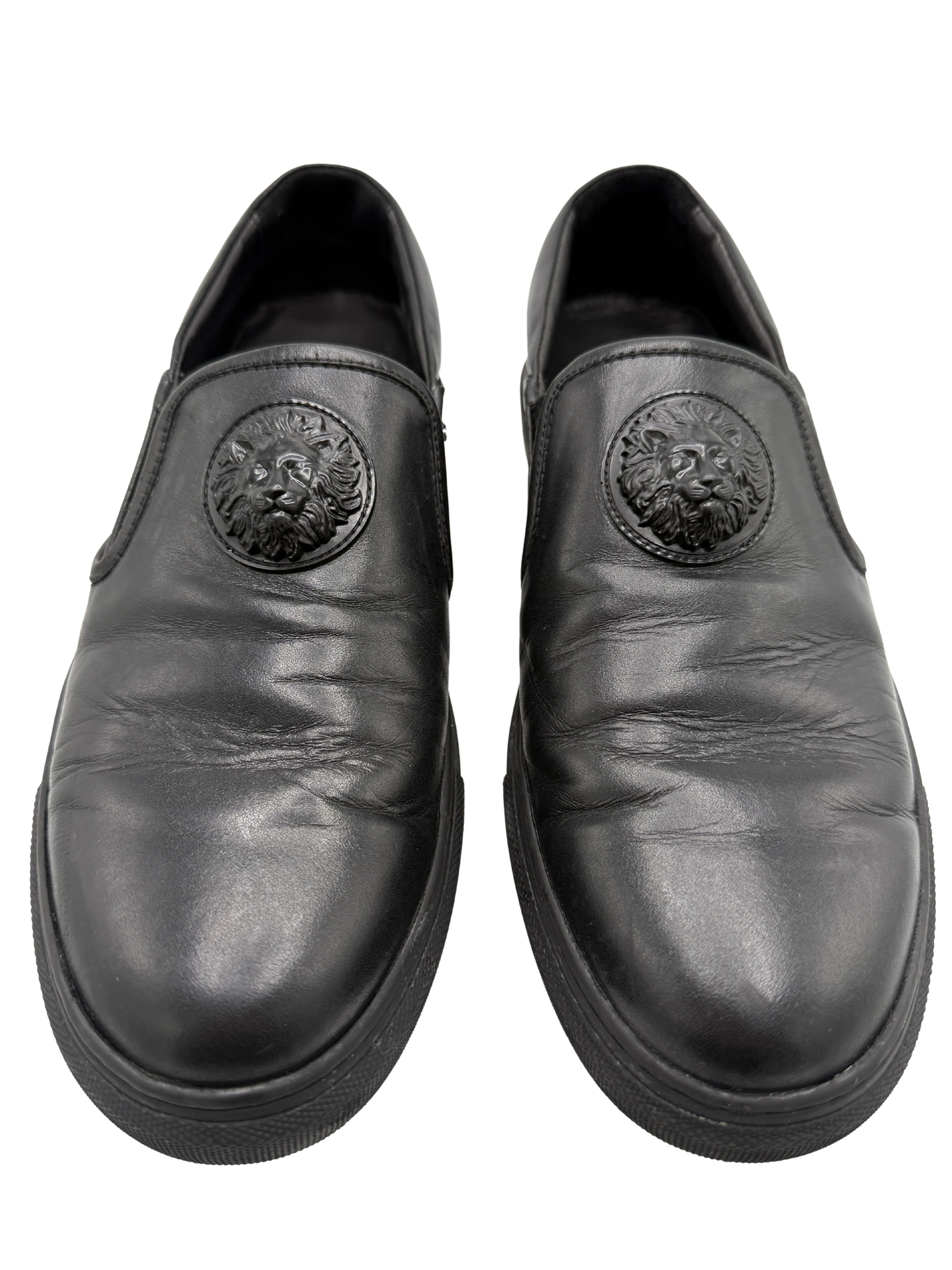 Versace Versus Leather Slip-on Trainer - Black