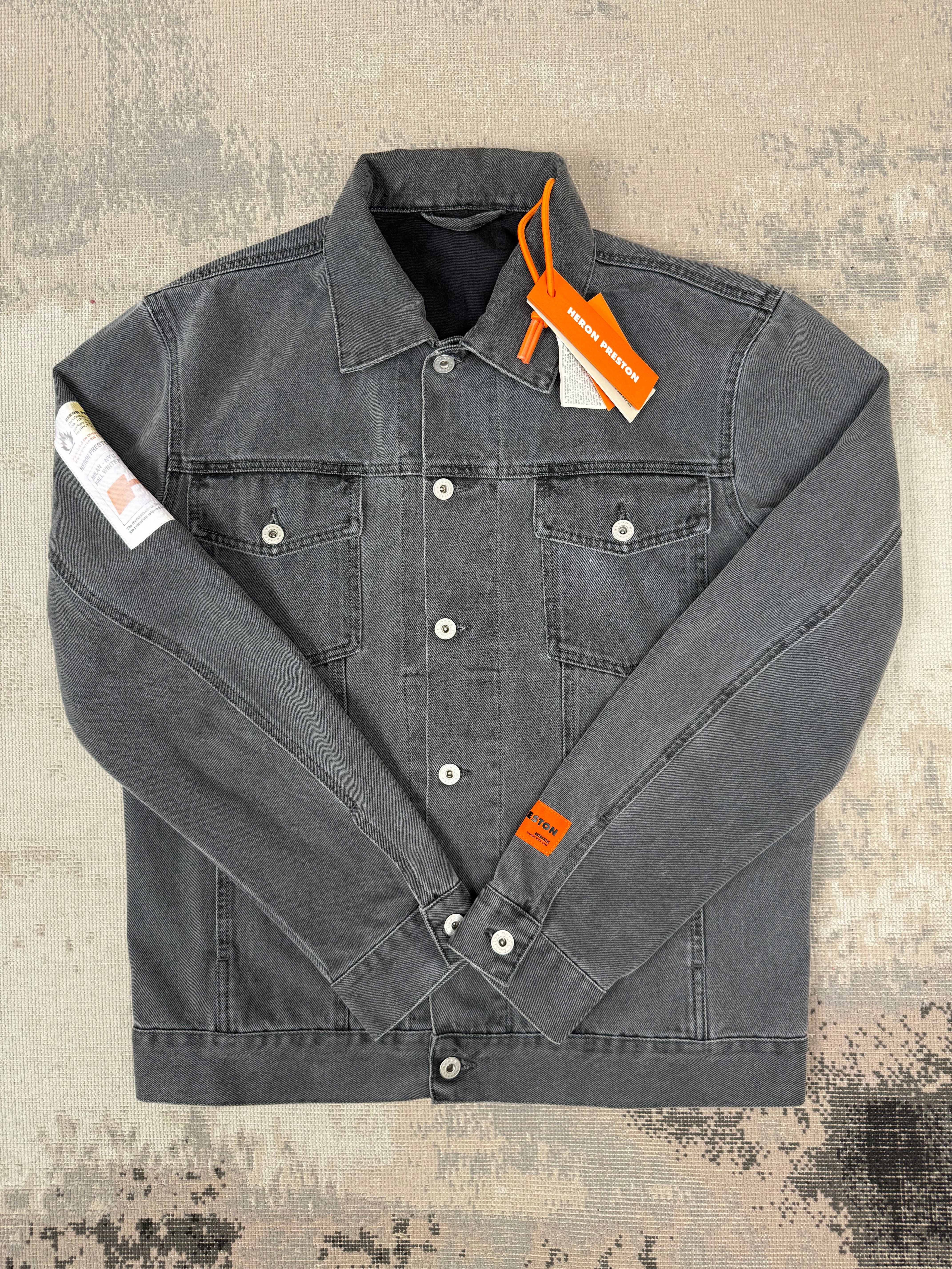 Heron Preston Denim Overshirt - Grey Heron Preston
