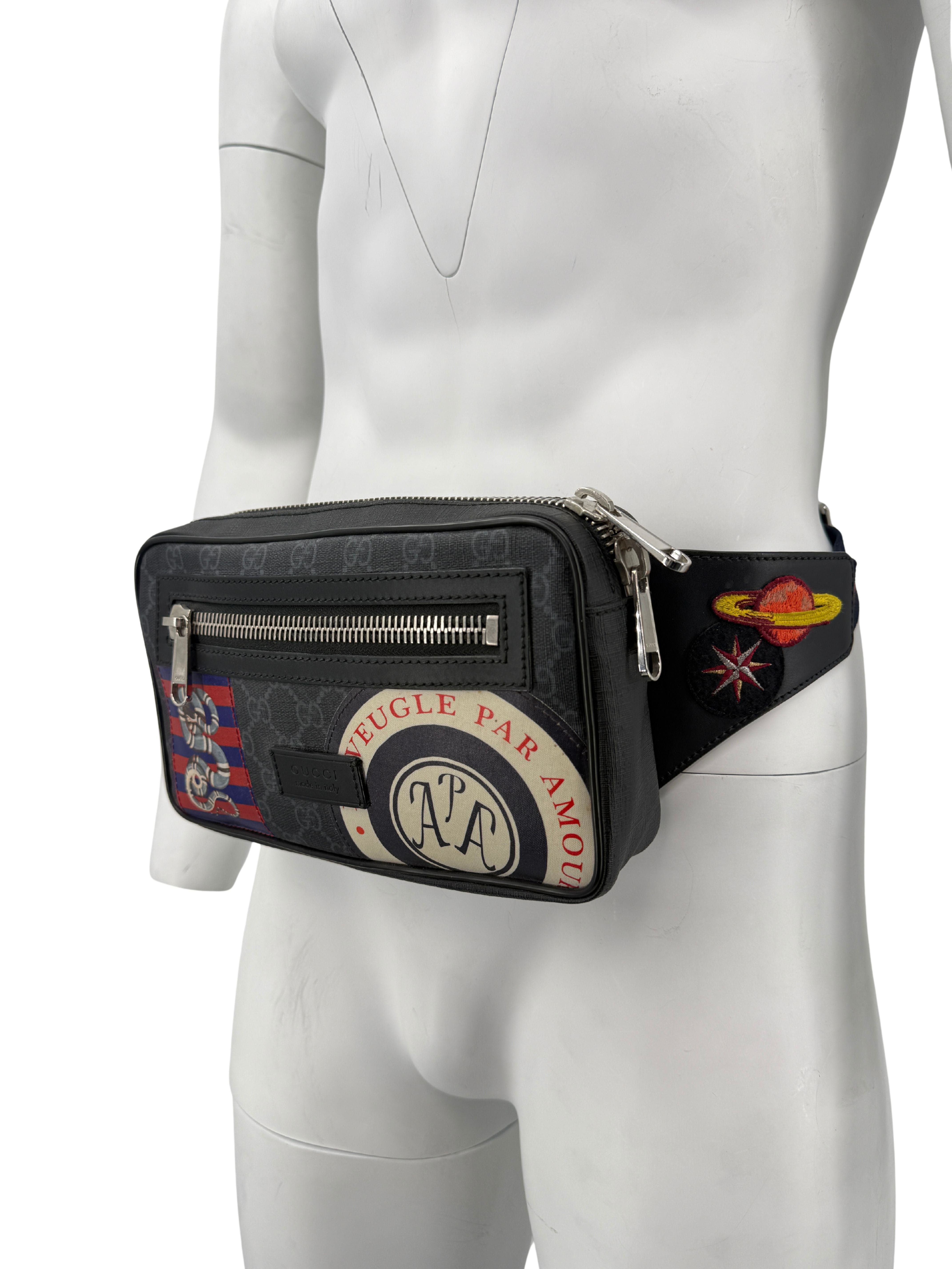 Gucci GG Supreme Night Courier Belt Bag - Grey Gucci