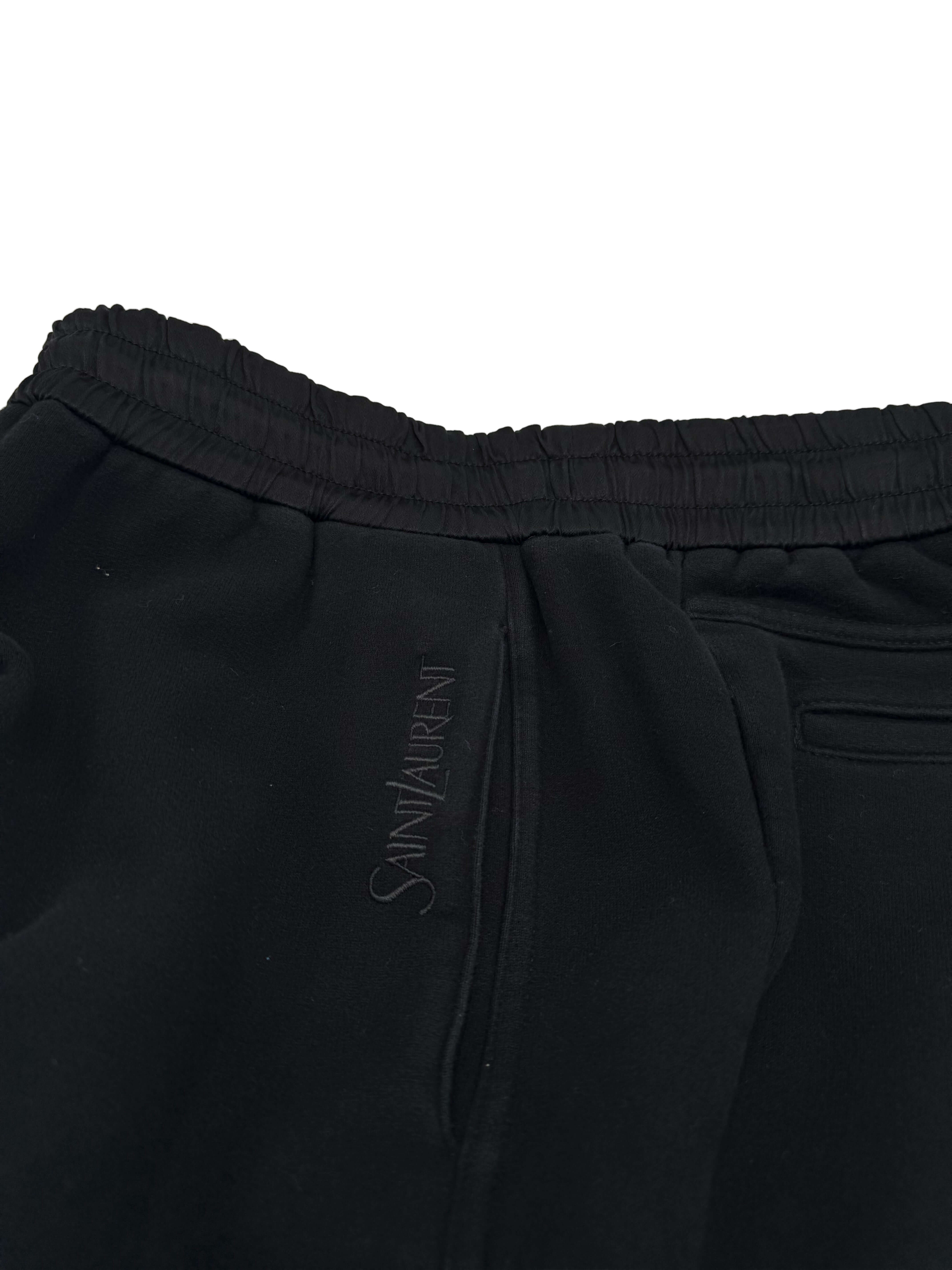 Saint Laurent Logo Embroidered Joggers - Black