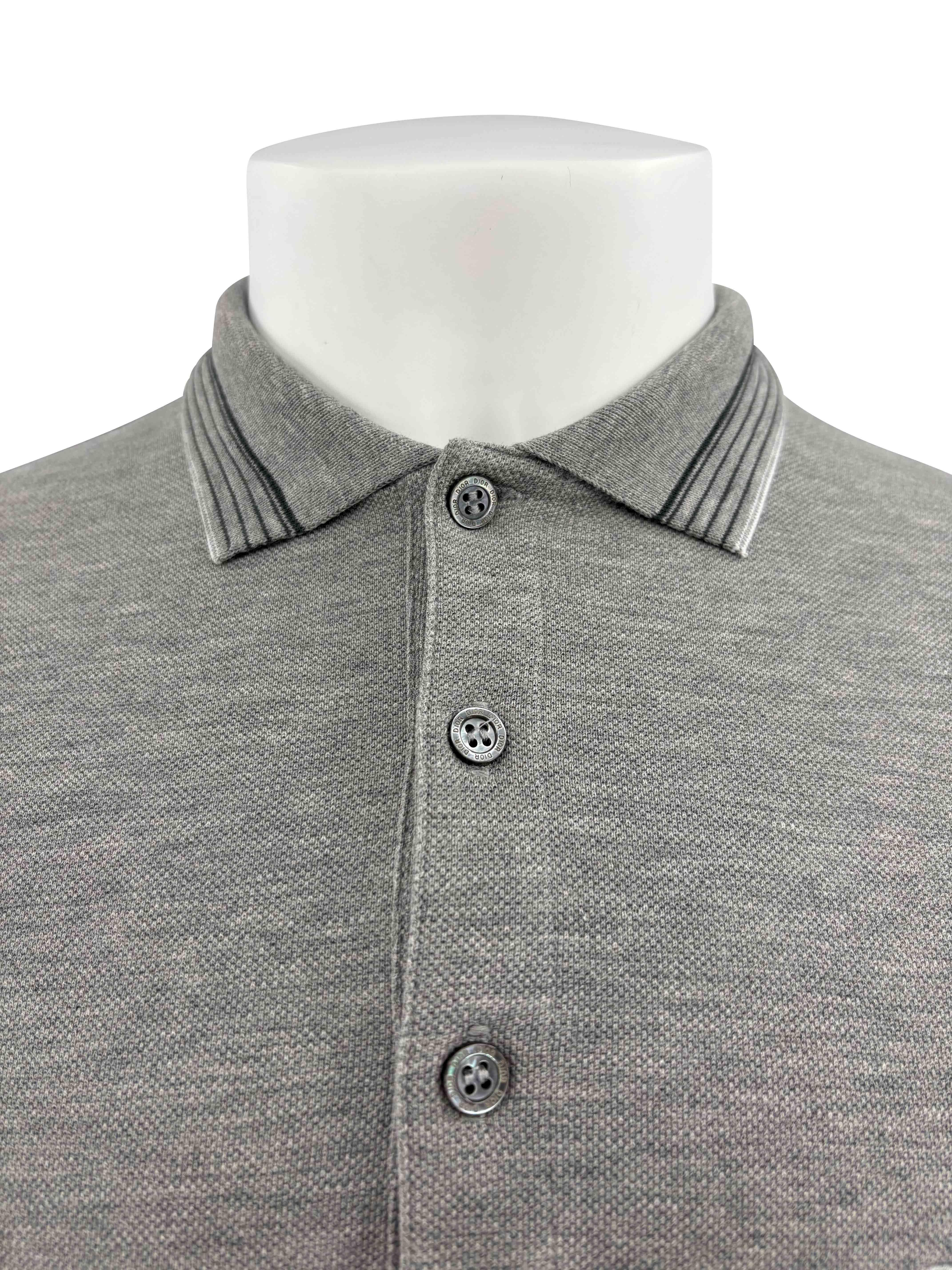 Dior Bee Long Sleeve Polo - Grey Dior