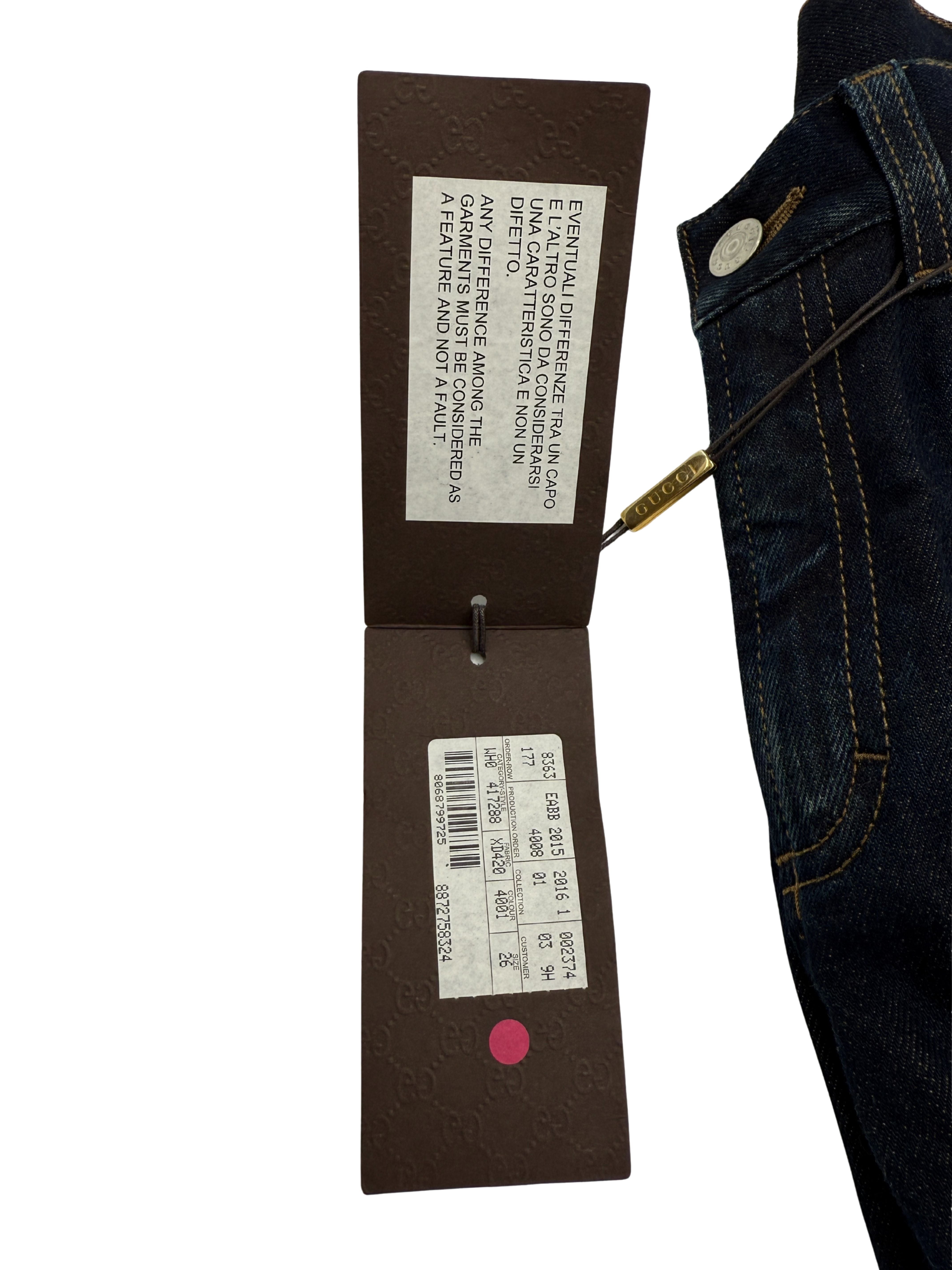 Gucci Straight Fit Jeans - Dark Blue (Unused)