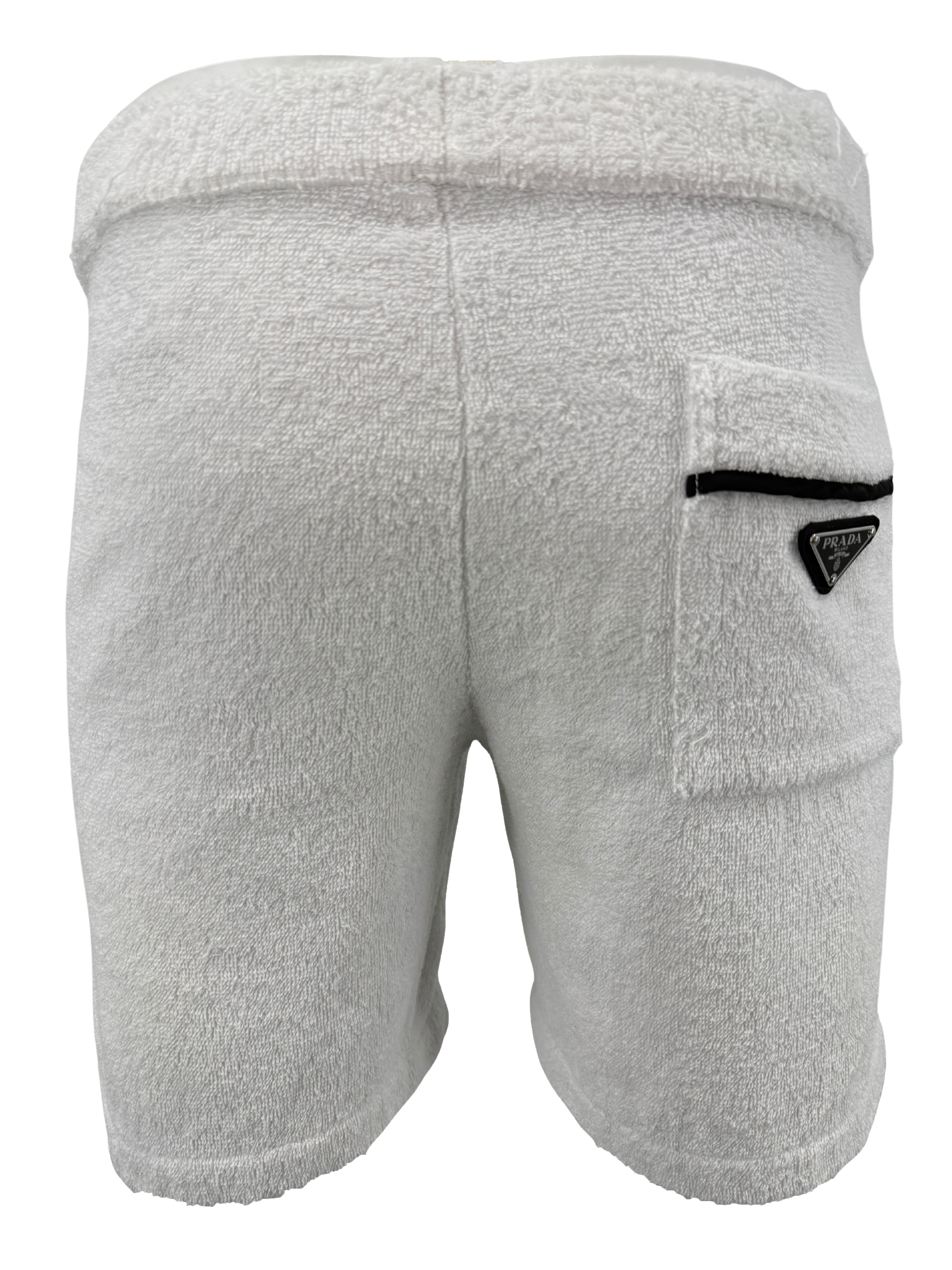 Prada Towel Plaque Shorts - White Prada