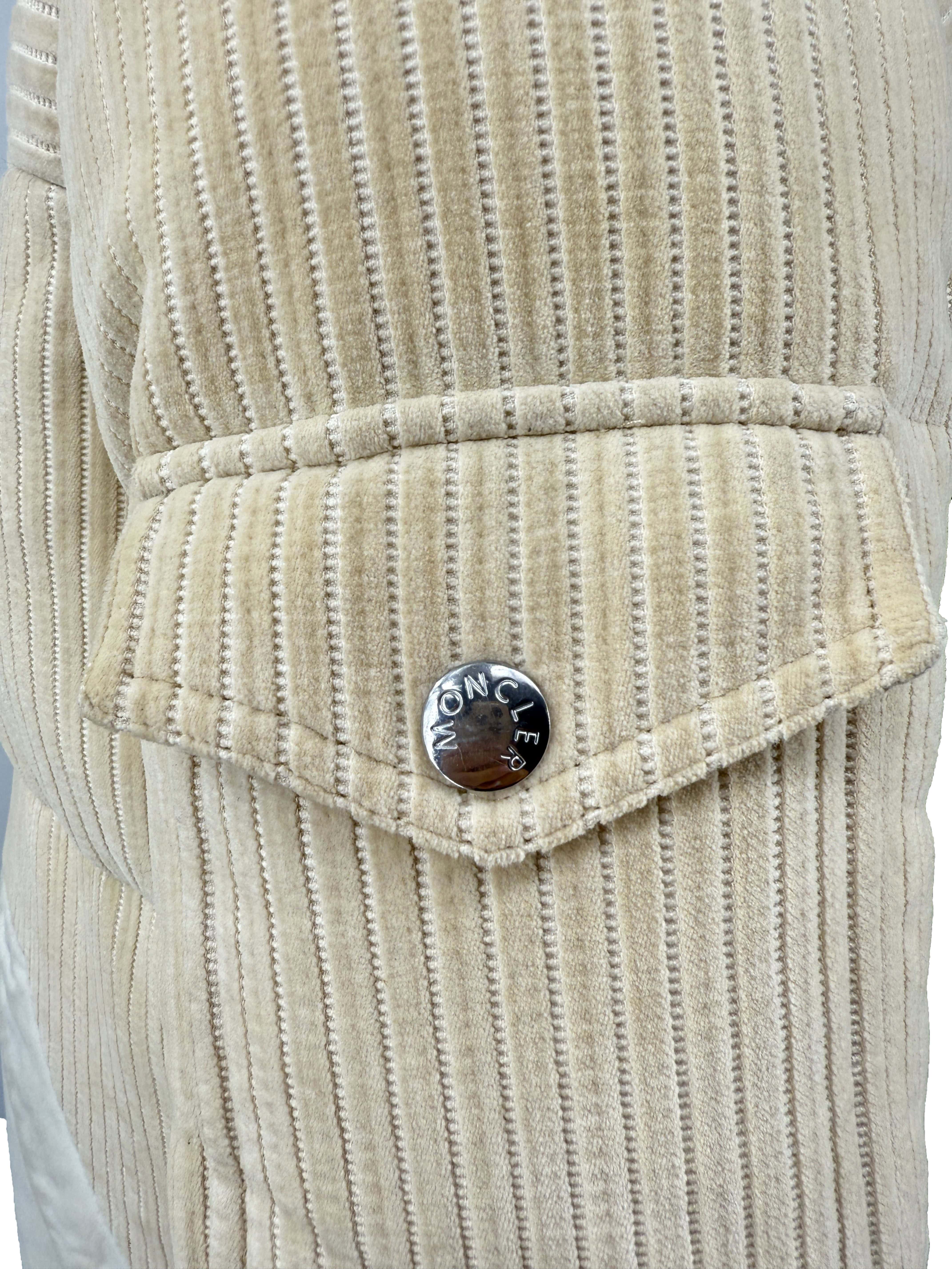 Moncler Corduroy Down Fleece Jacket - Cream