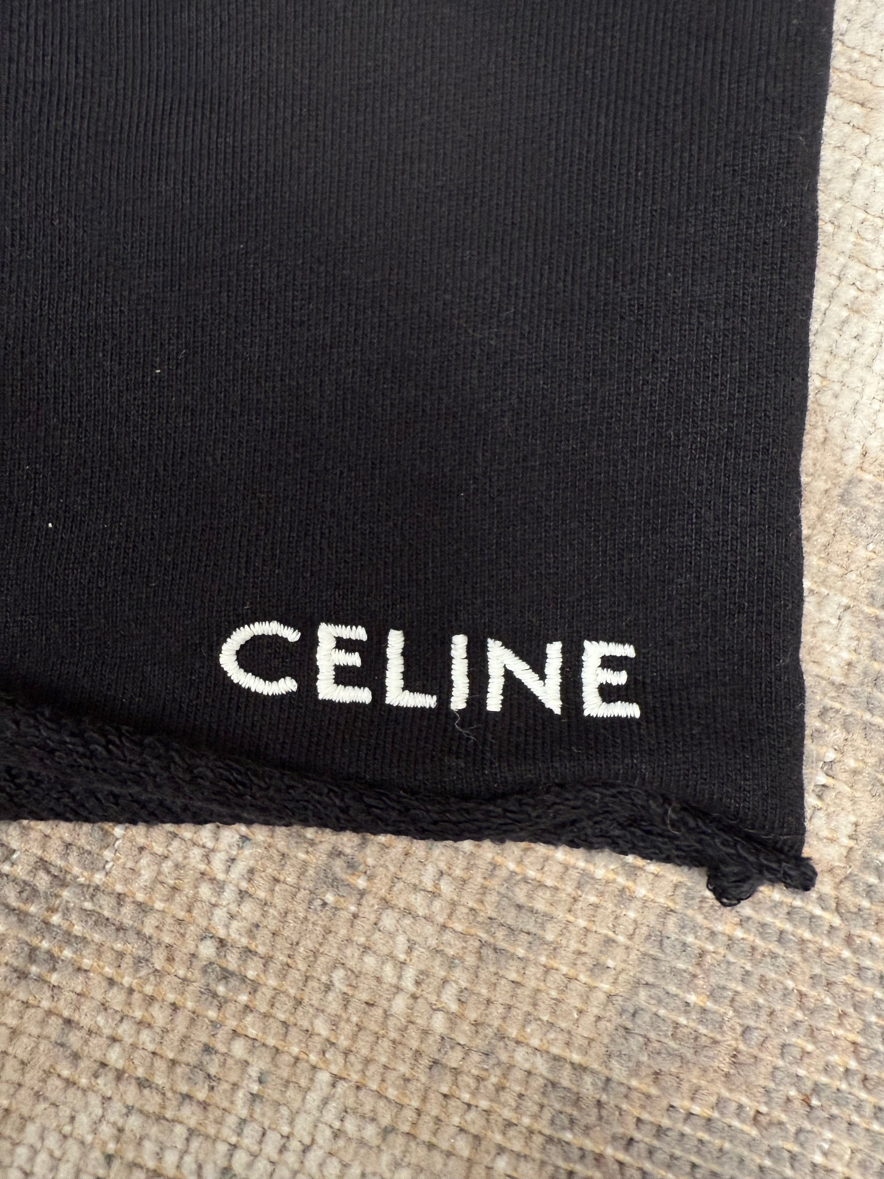 Celine Logo Cotton Shorts - Black Celine