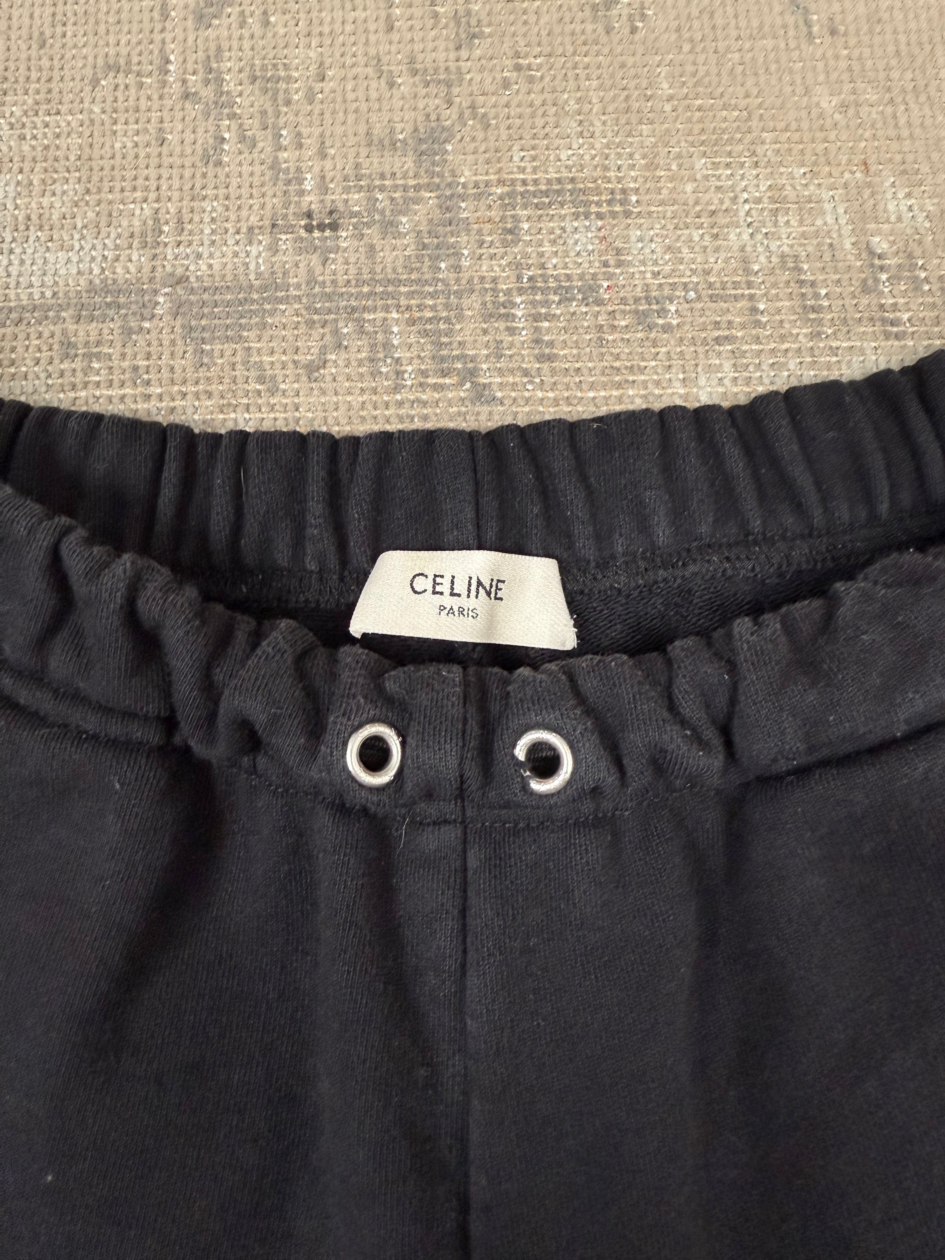 Celine Logo Cotton Shorts - Black Celine