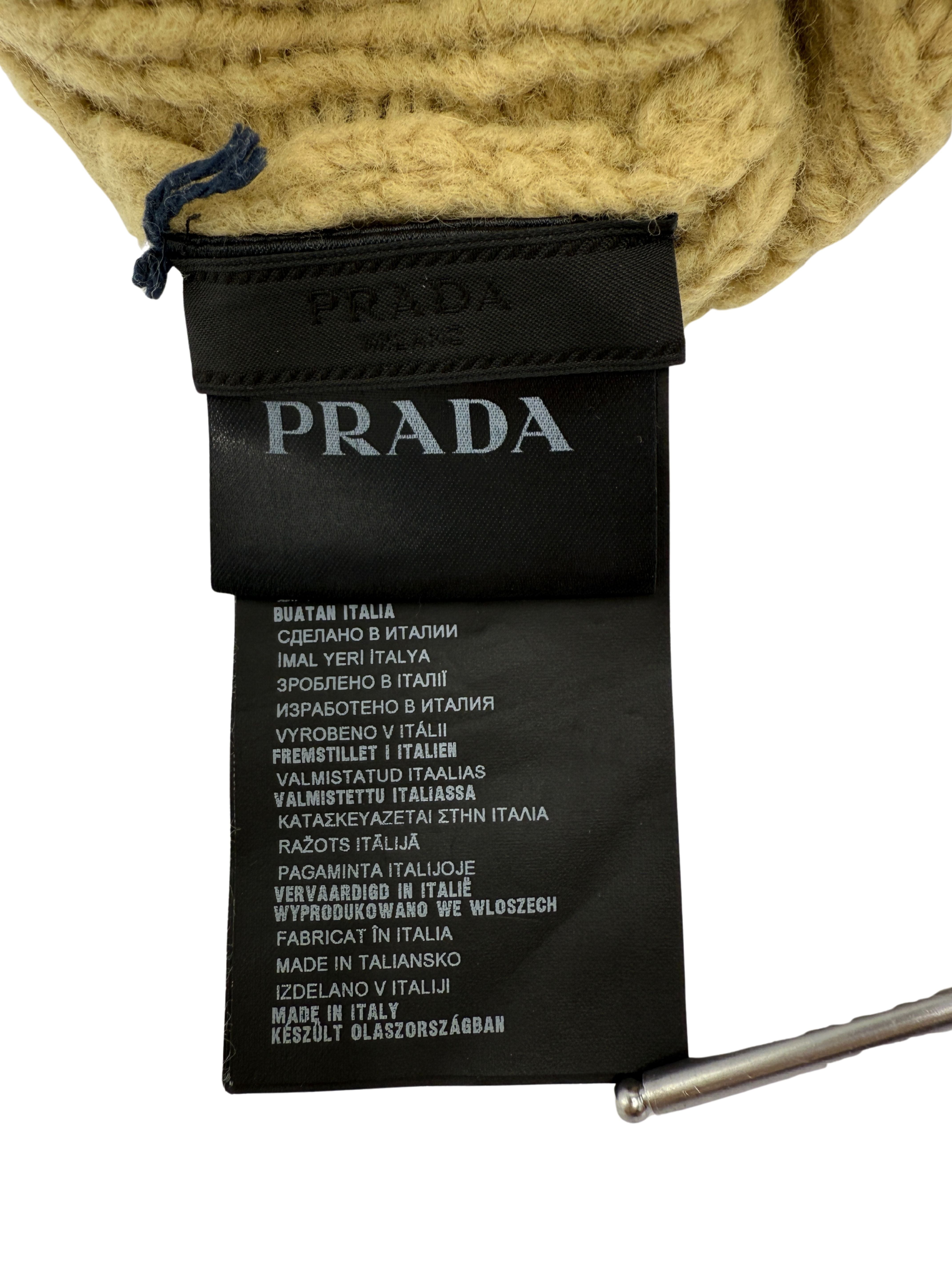 Prada Sport Badge Beanie - Beige Prada