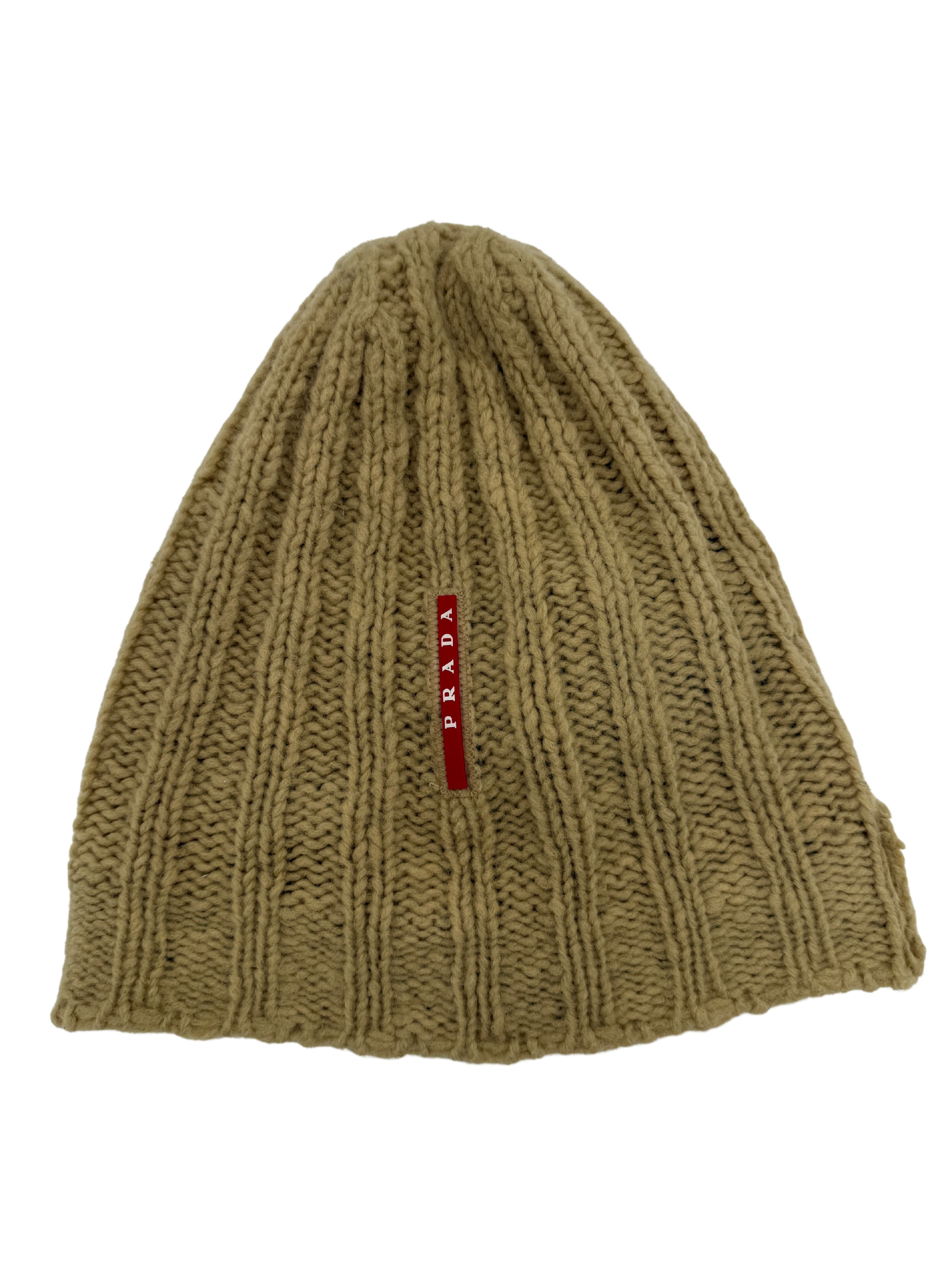 Prada Sport Badge Beanie - Beige Prada