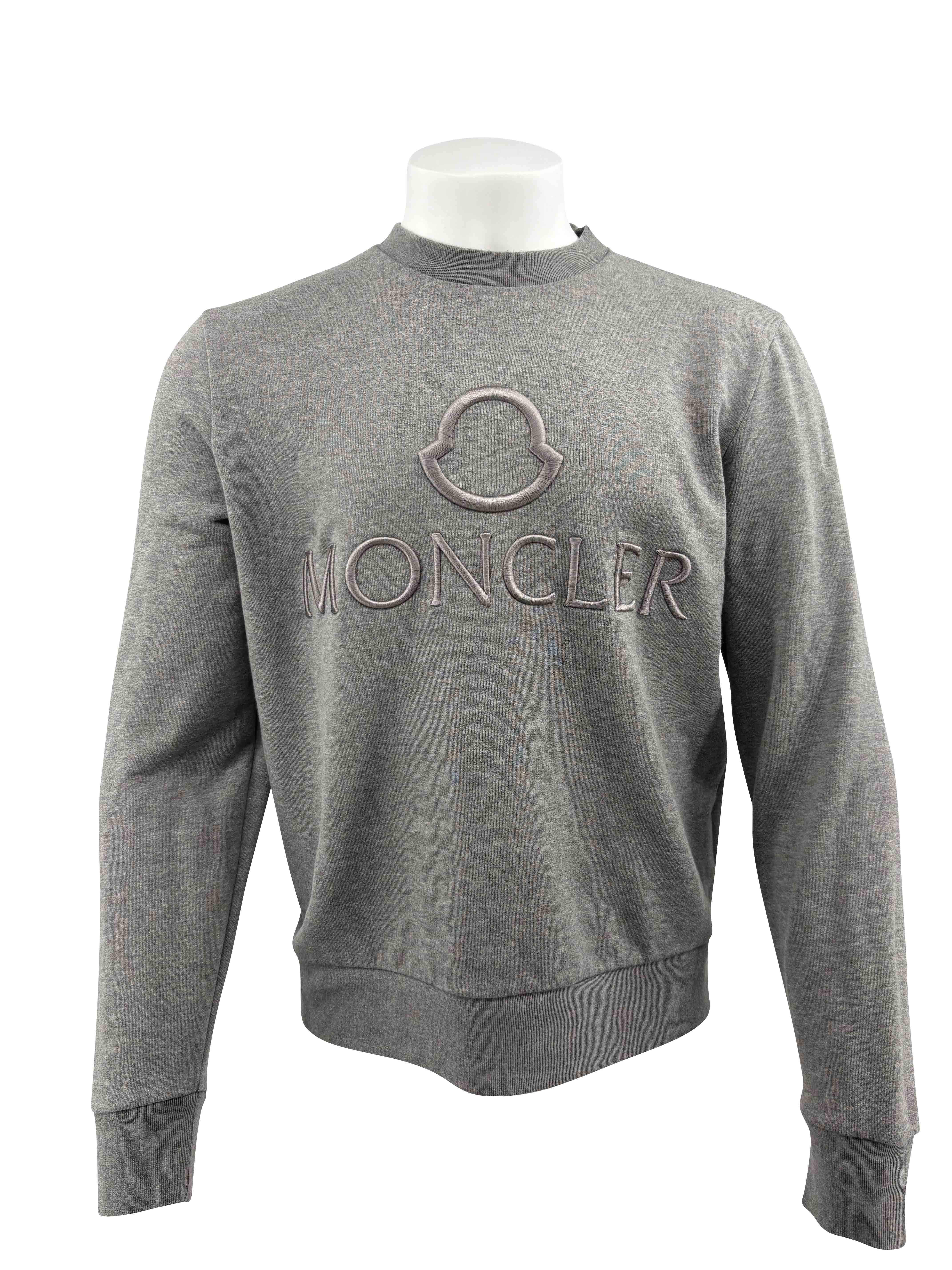 Moncler Embroidered Logo Sweatshirt - Grey Moncler