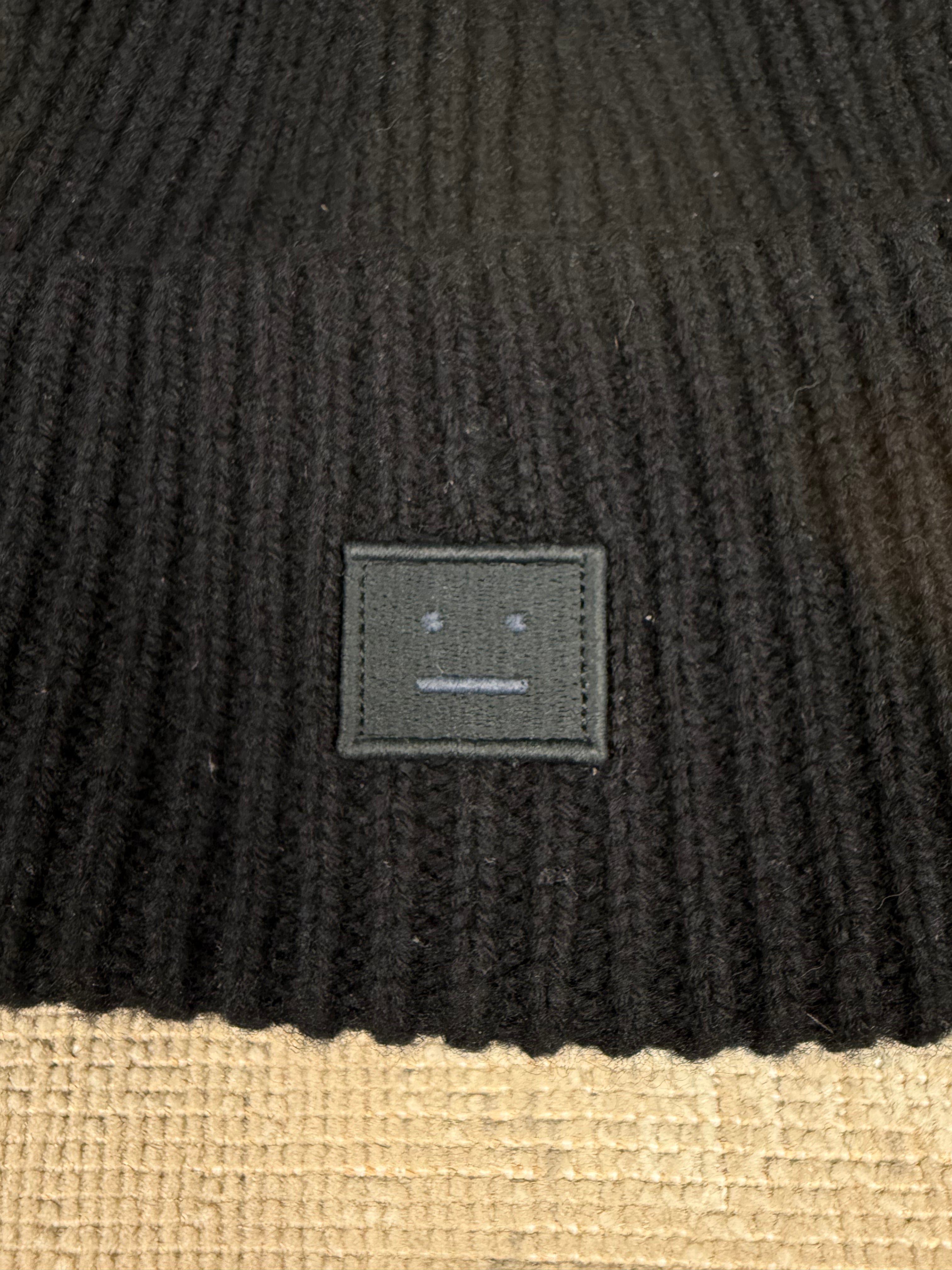 Acne Studios Pansy Face Beanie - Black Acne Studios