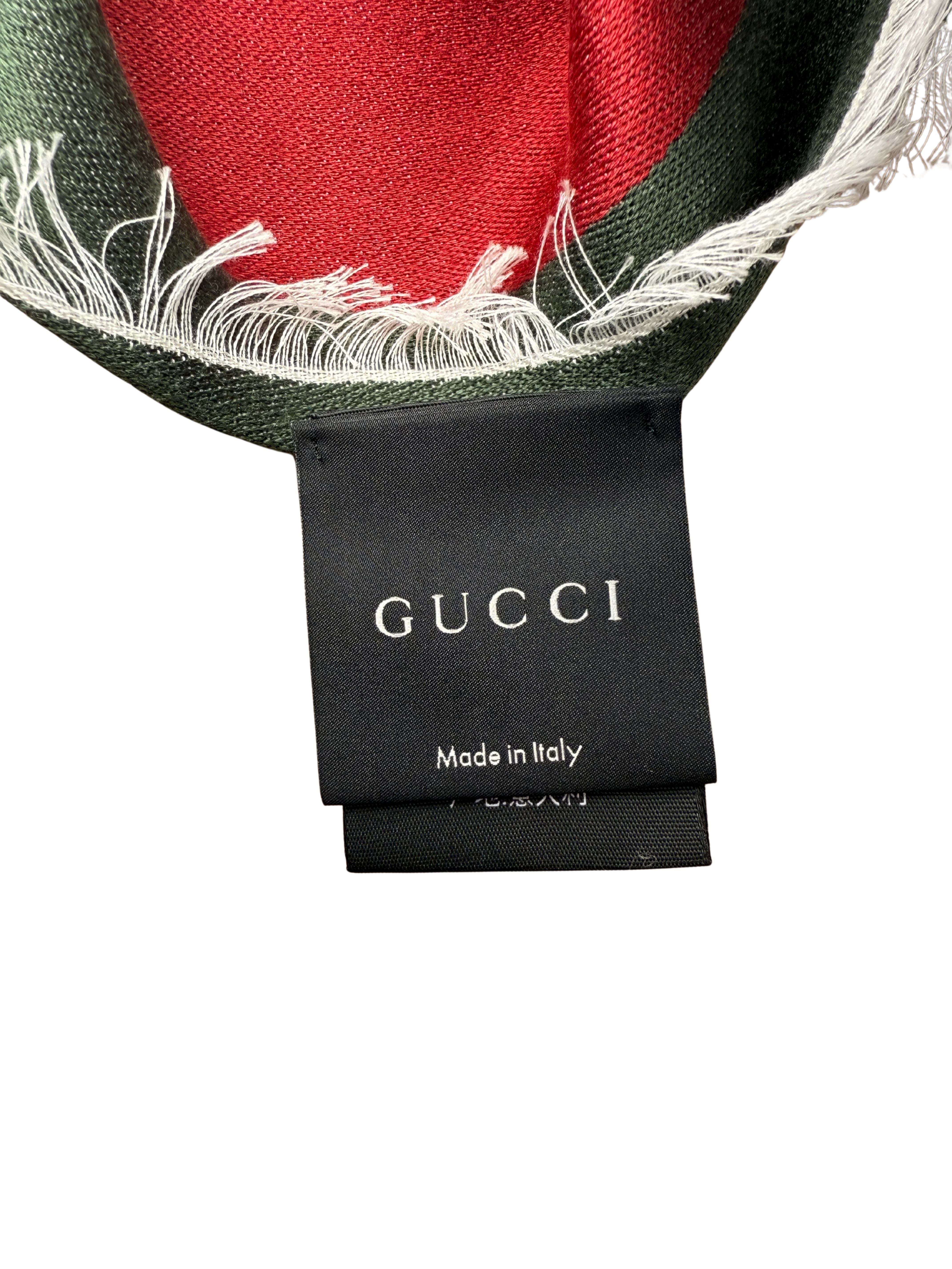 Gucci GG Wool Silk Jacquard Scarf - White (Unused) Gucci