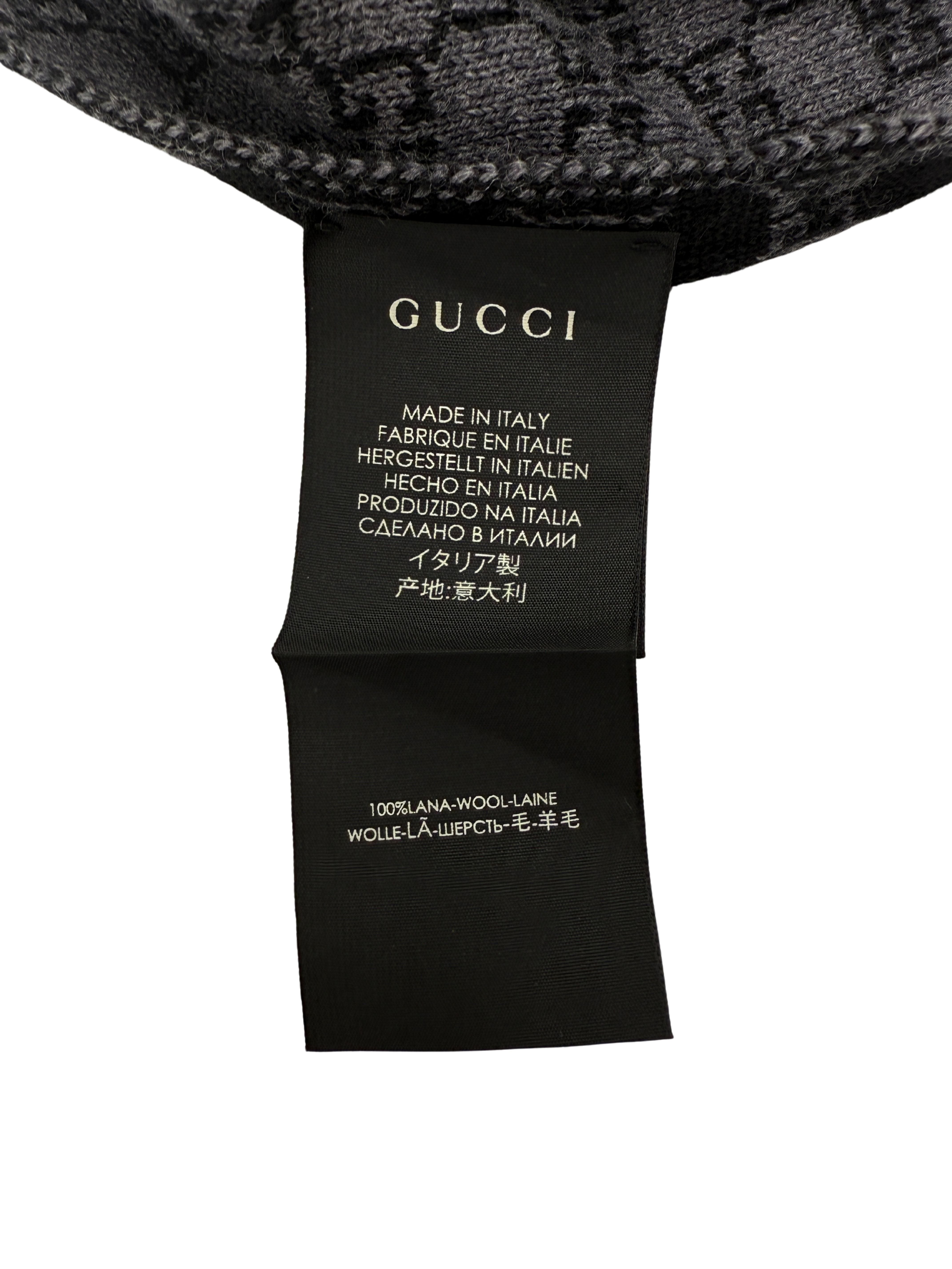 Gucci Double Jacquard GG Wool Scarf - Grey (Unused) Gucci