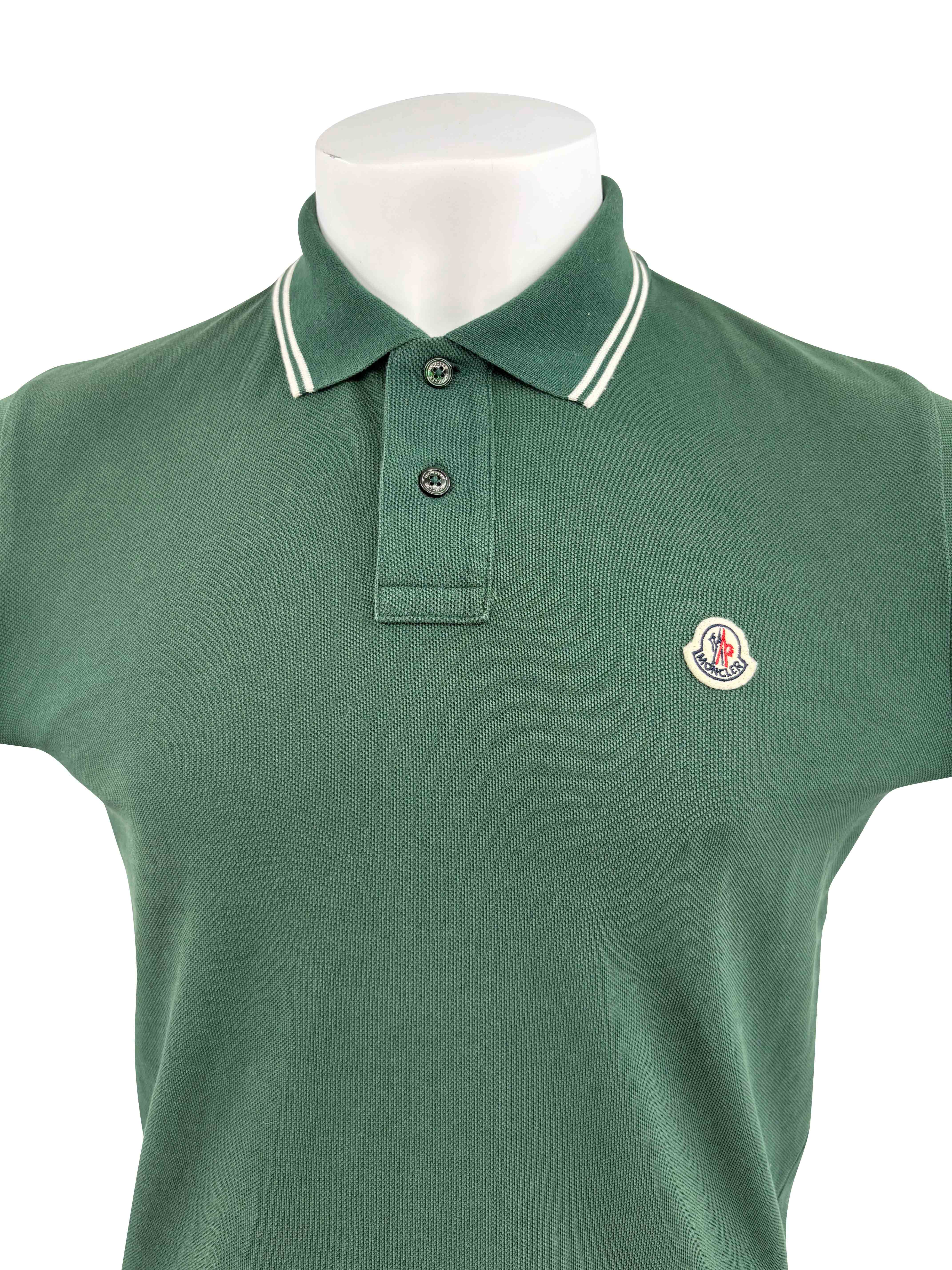 Moncler Logo Patch Polo - Green Moncler