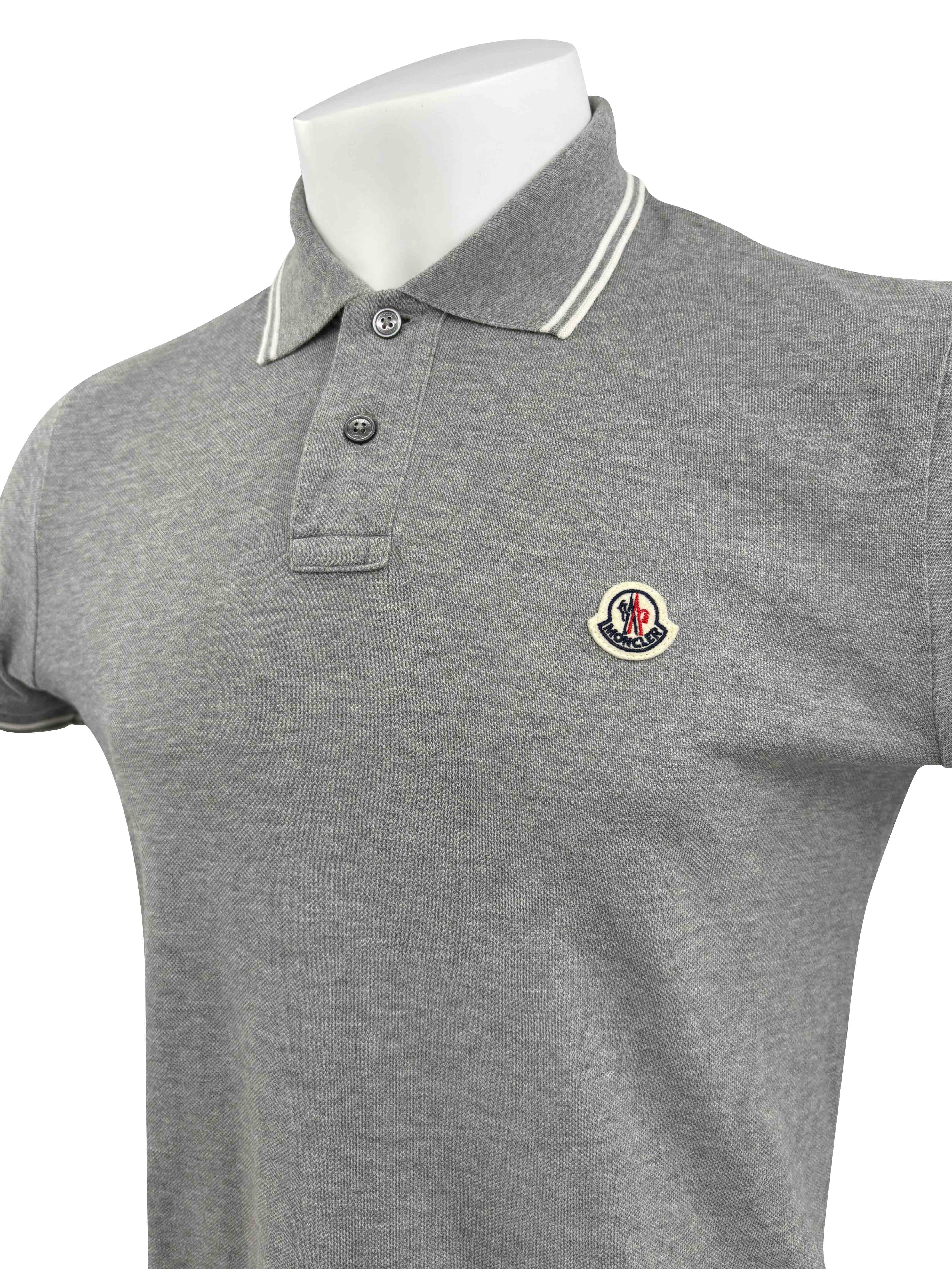 Moncler Logo Patch Polo - Grey Moncler
