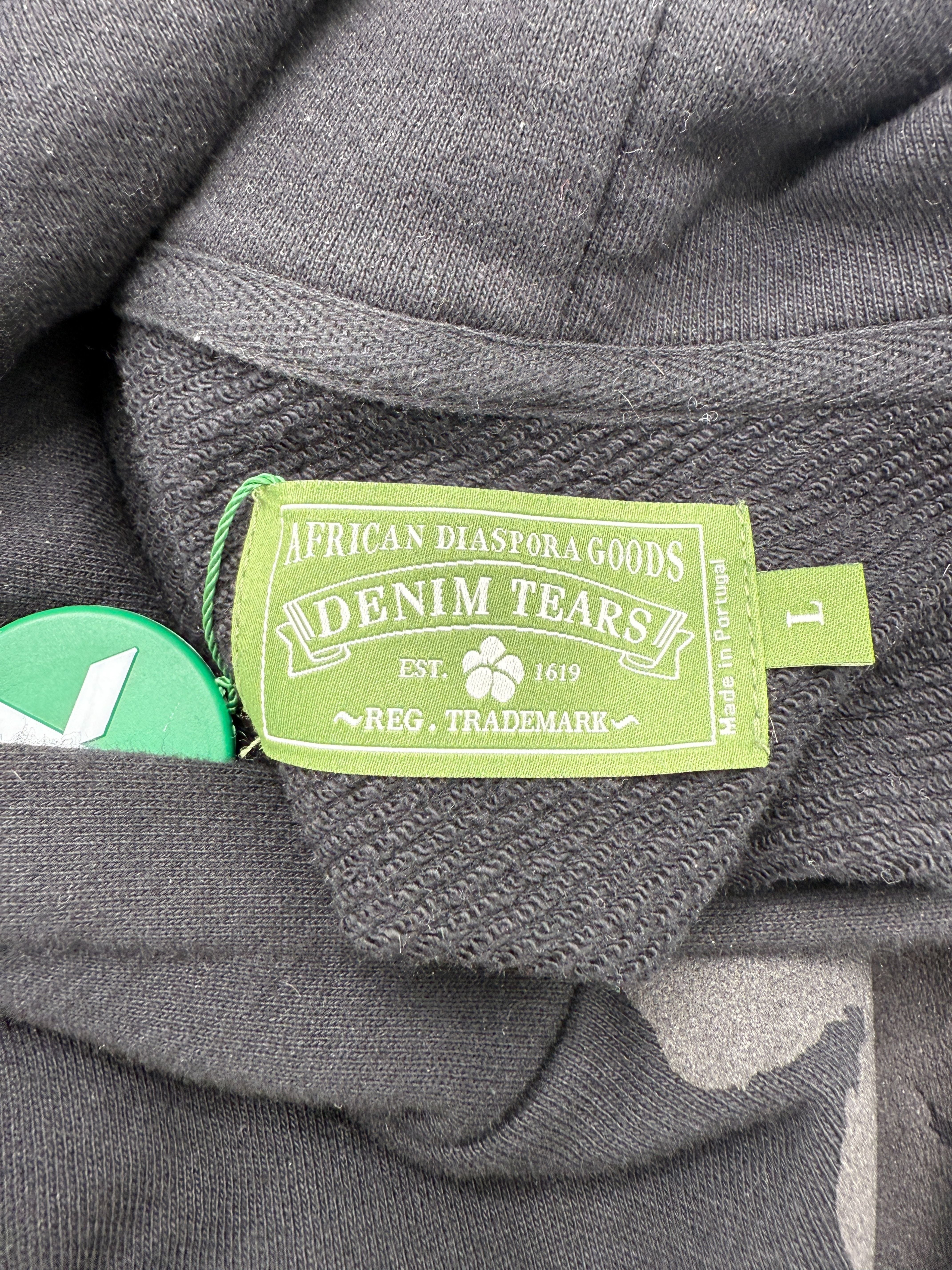 Denim Tears Cotton-Wreath Print Hoodie - Black Denim Tears