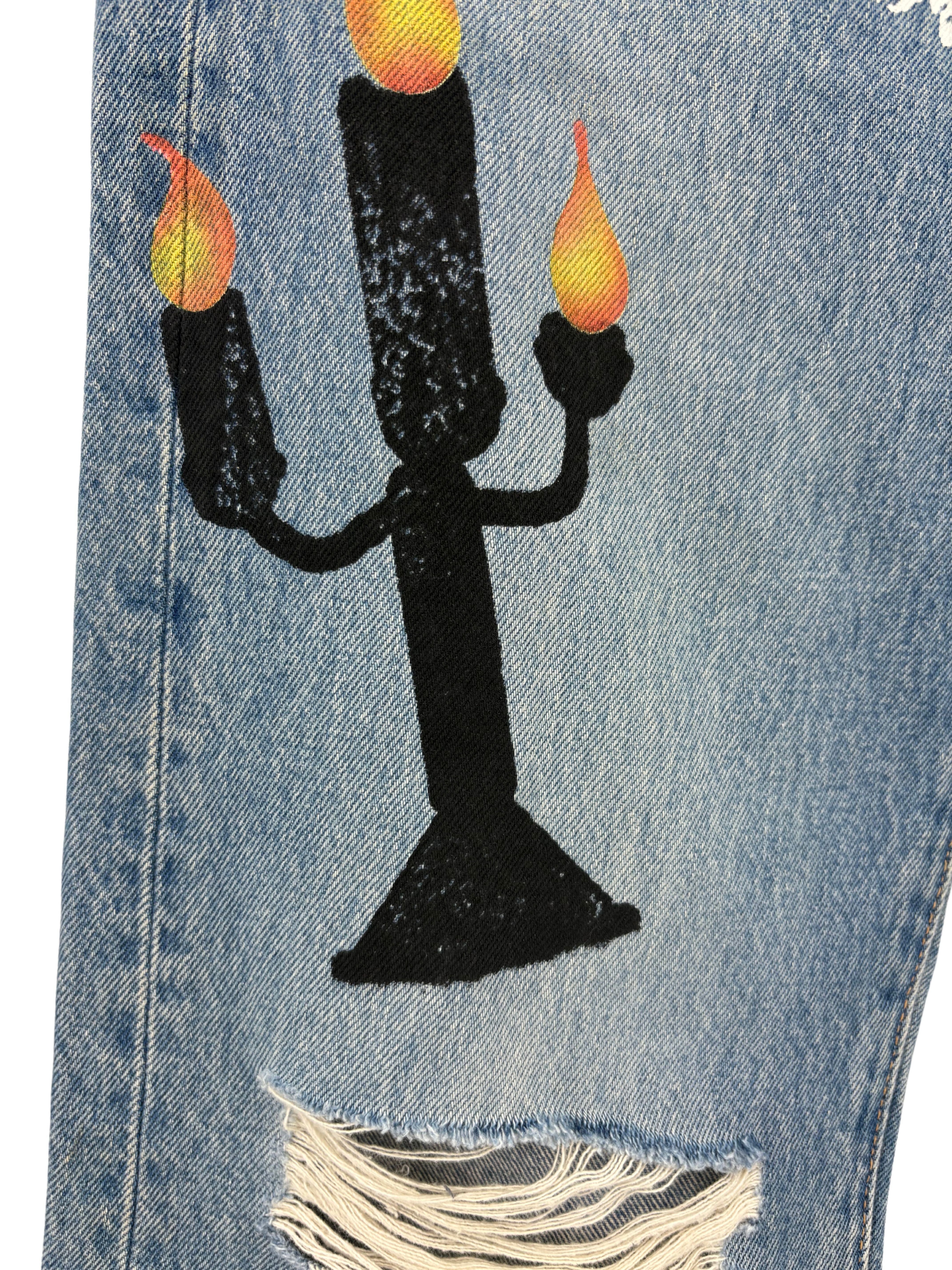 Denim Tears x Virgil Abloh "Message in a Tear" Printed Jeans