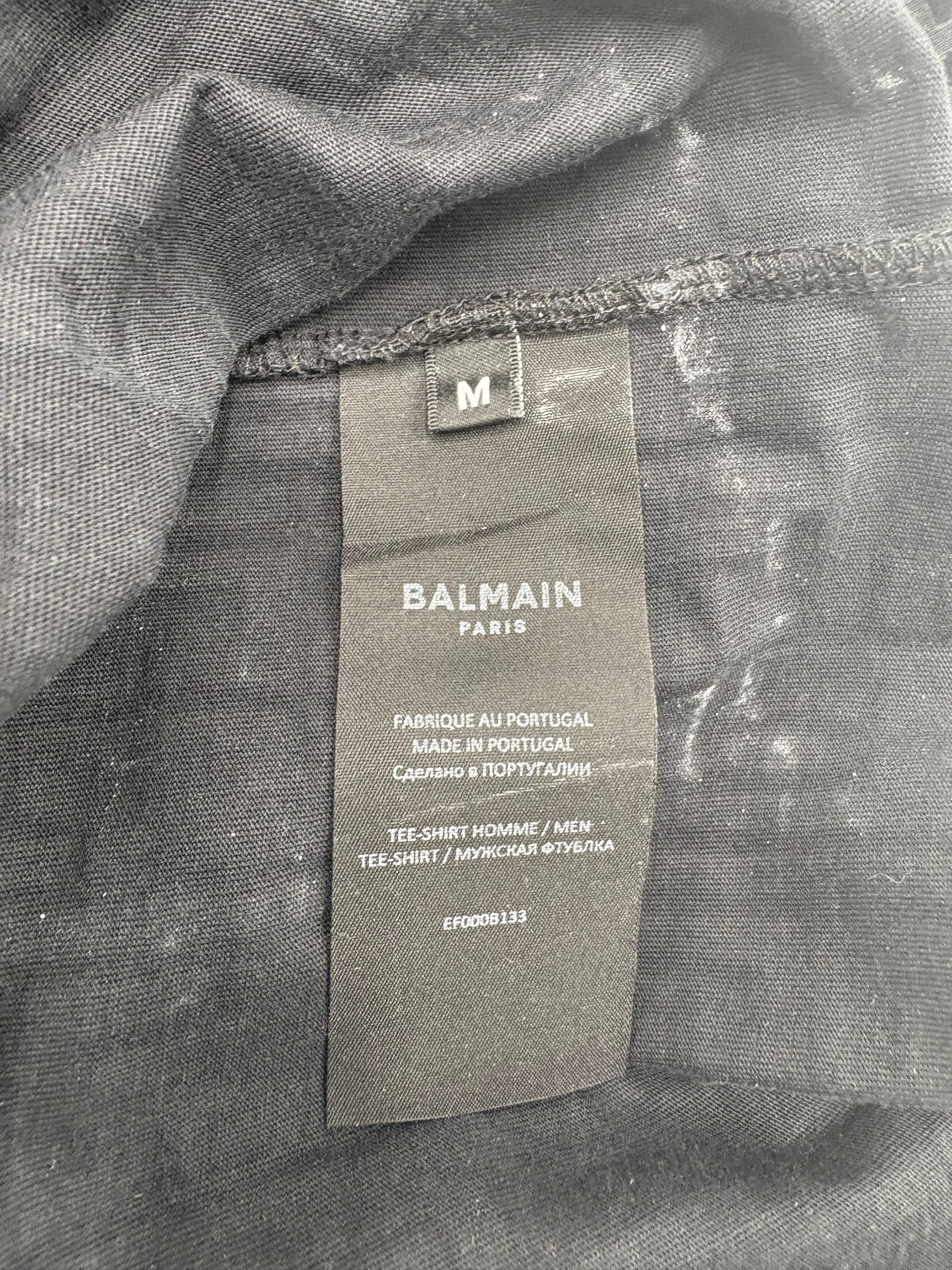 Balmain Flocked Monogram T-shirt - Black Balmain