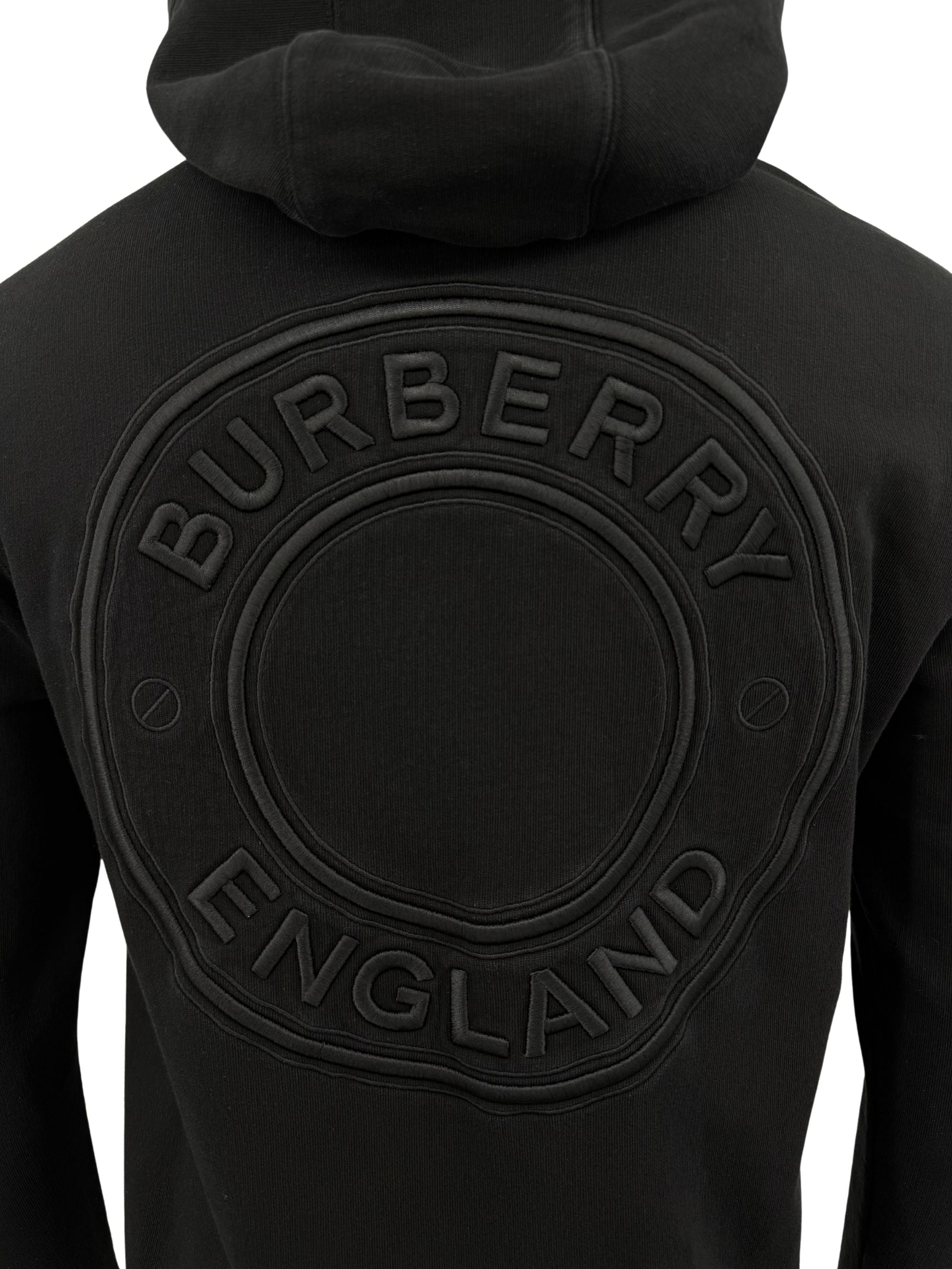 Burberry Embroidered Logo Hoodie - Black