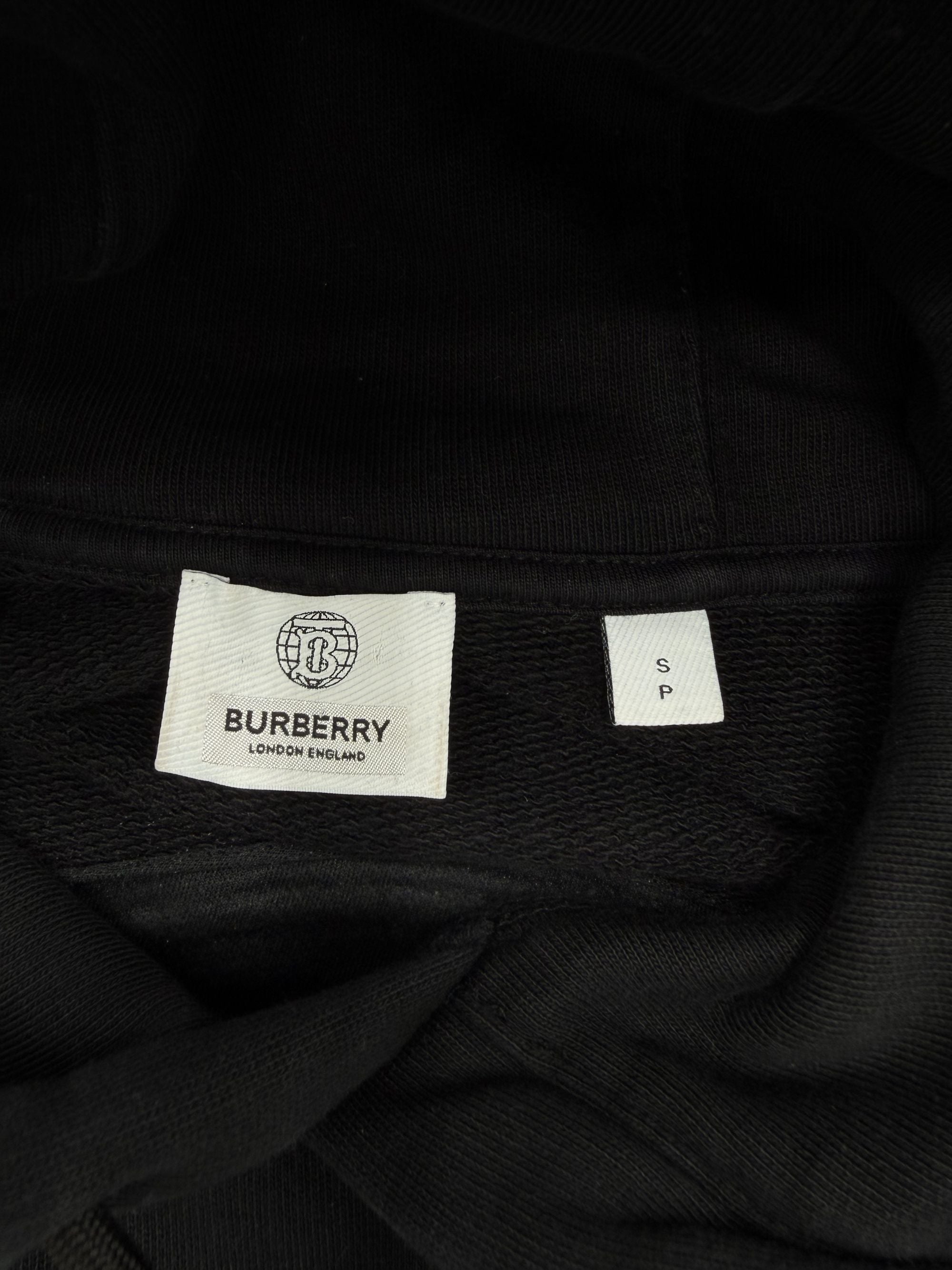 Burberry Embroidered Logo Hoodie - Black