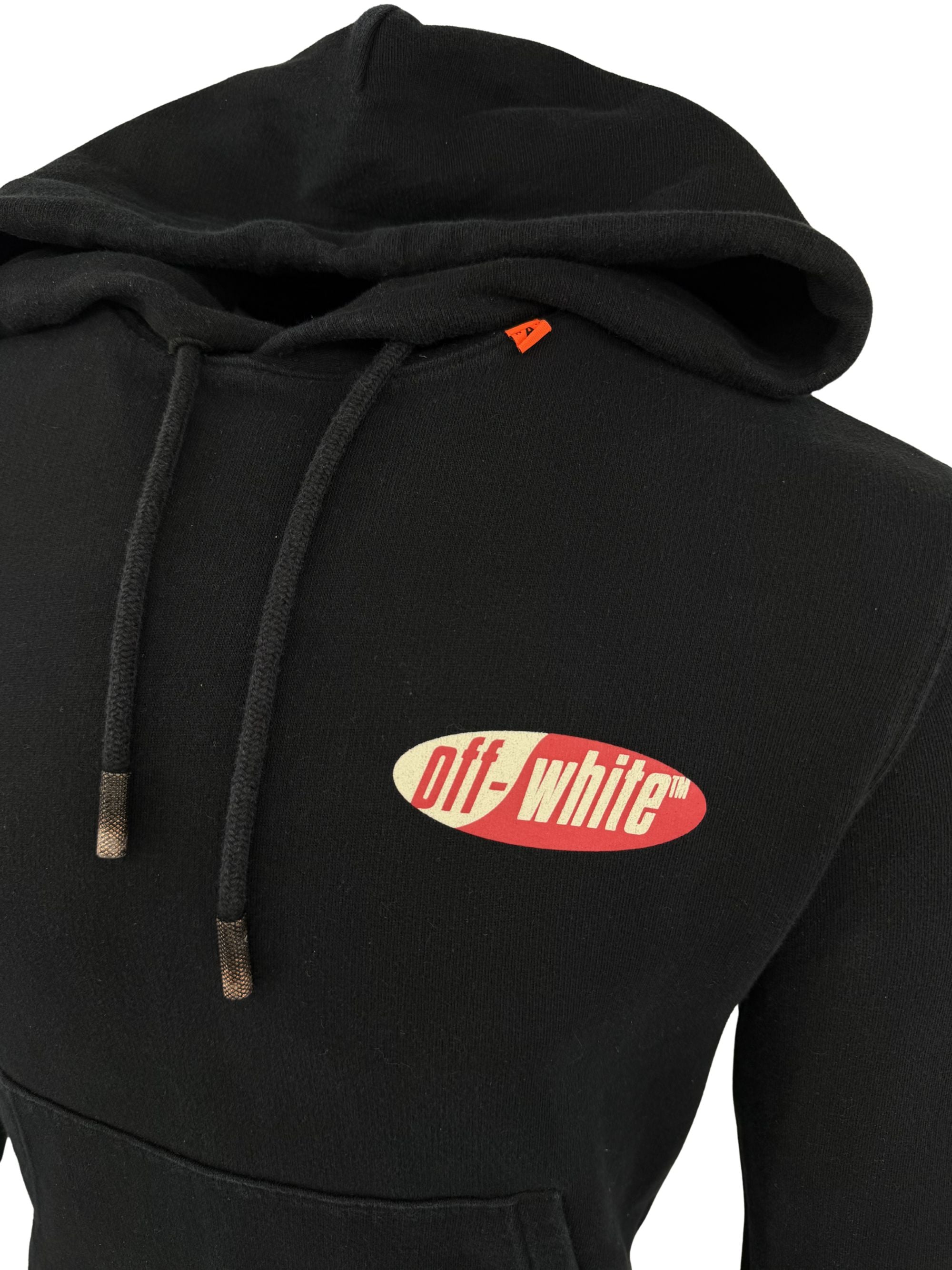 Off-White Diagonal Split Logo Hoodie - Black