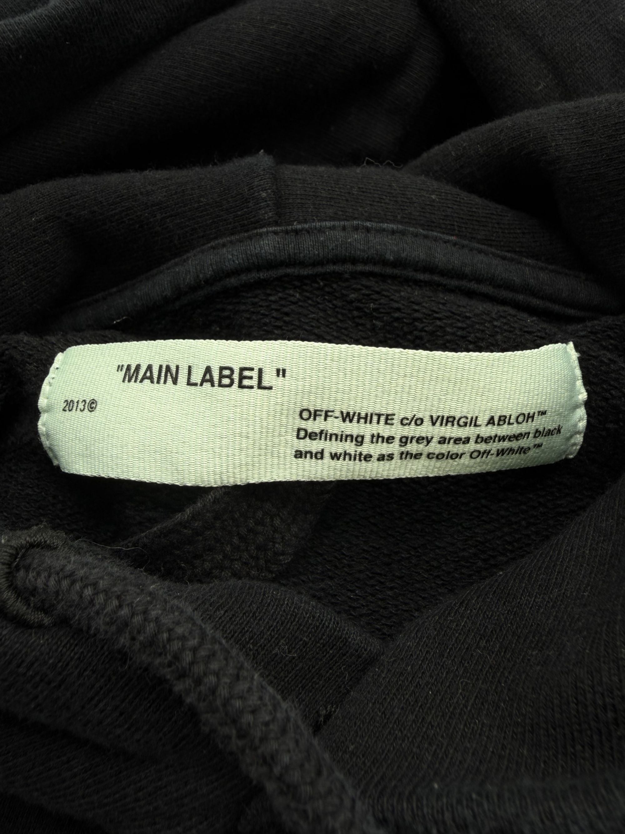 Off-White Diagonal Split Logo Hoodie - Black