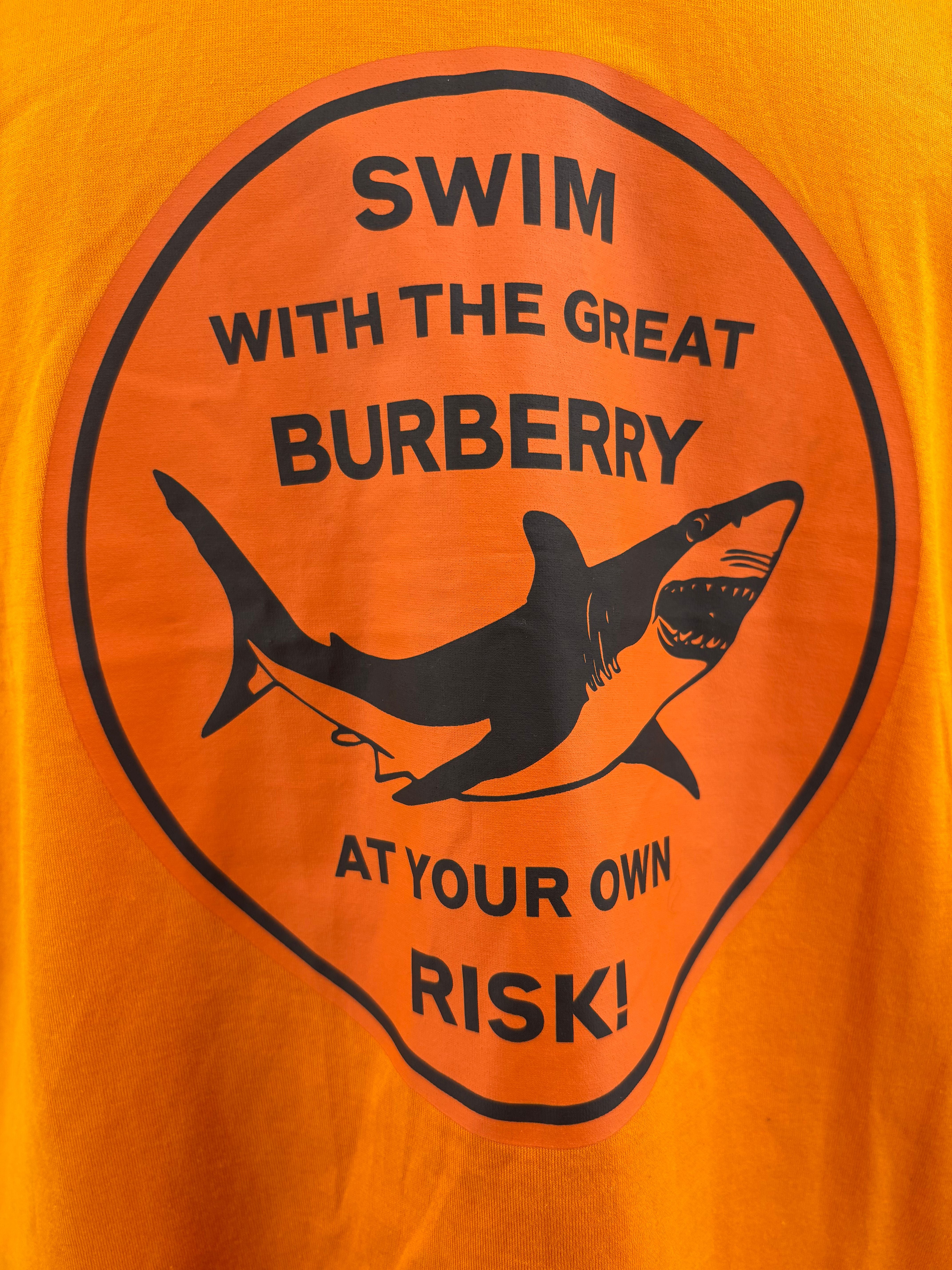 Burberry Shark Print T-Shirt - Orange (Unused) Burberry