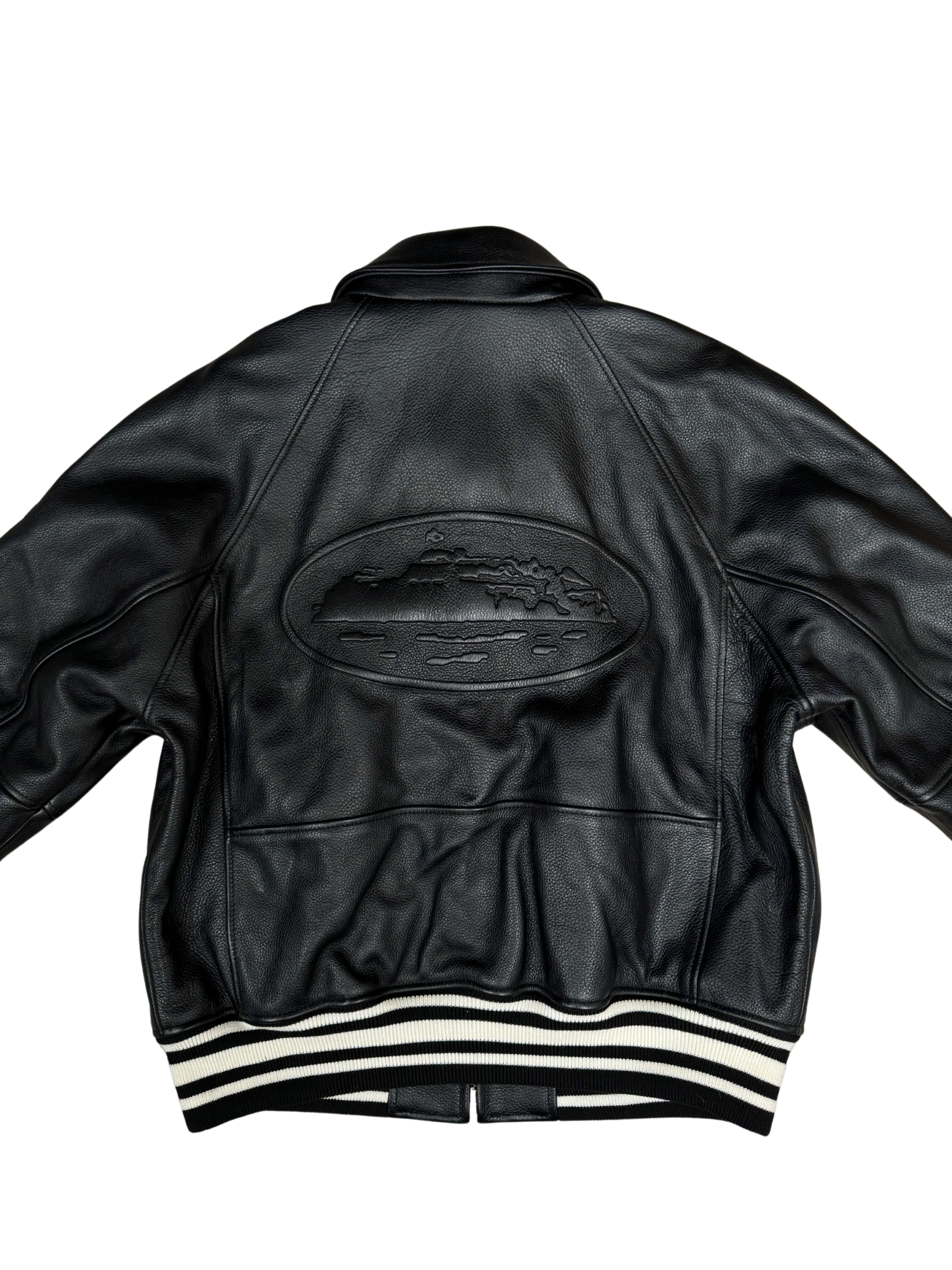 Corteiz 'Da Skydive' Leather Jacket - Black (Unused) Cortiez