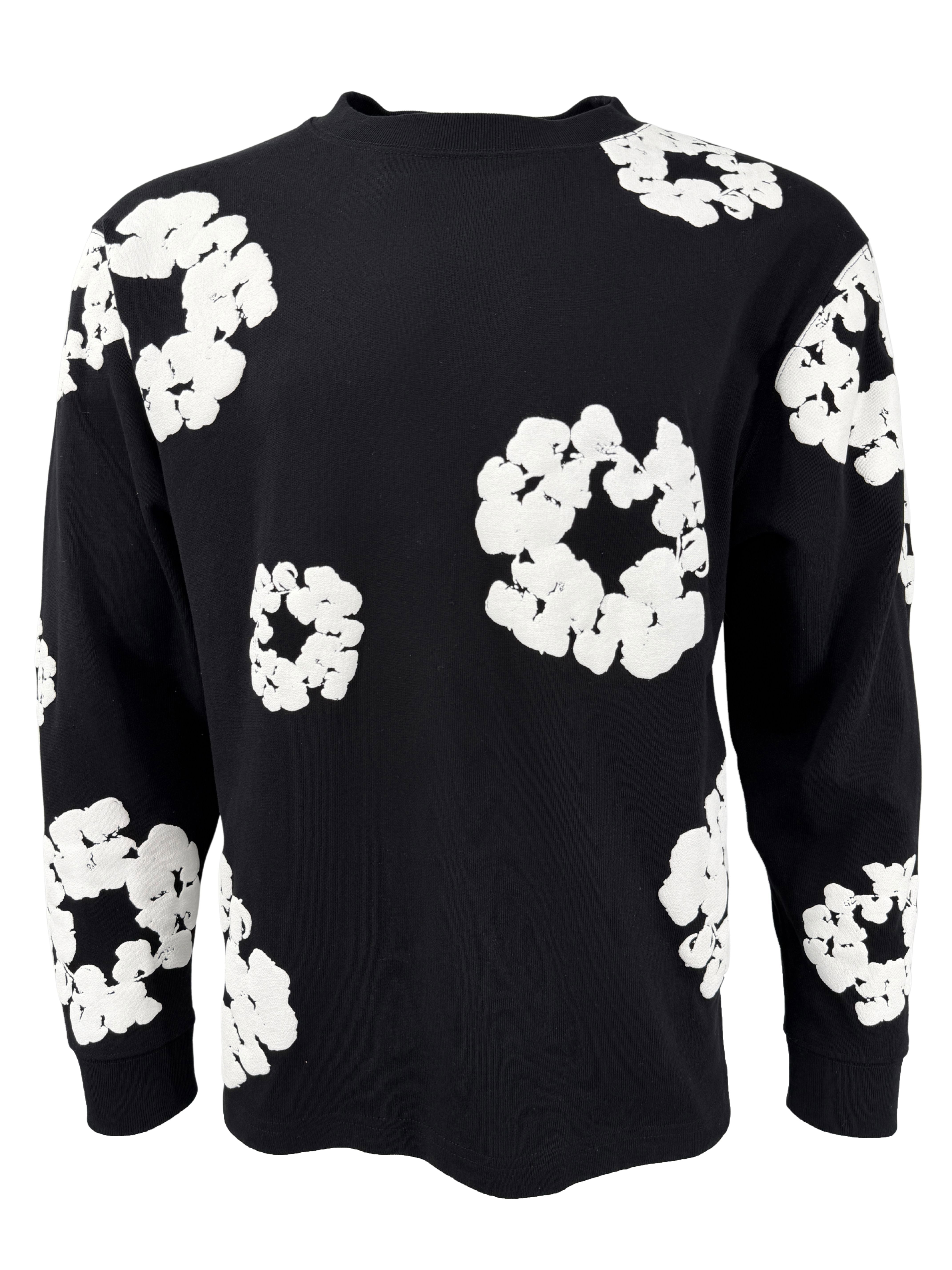 Denim Tears Long Sleeve Cotton Wreath T-shirt - Black Denim Tears