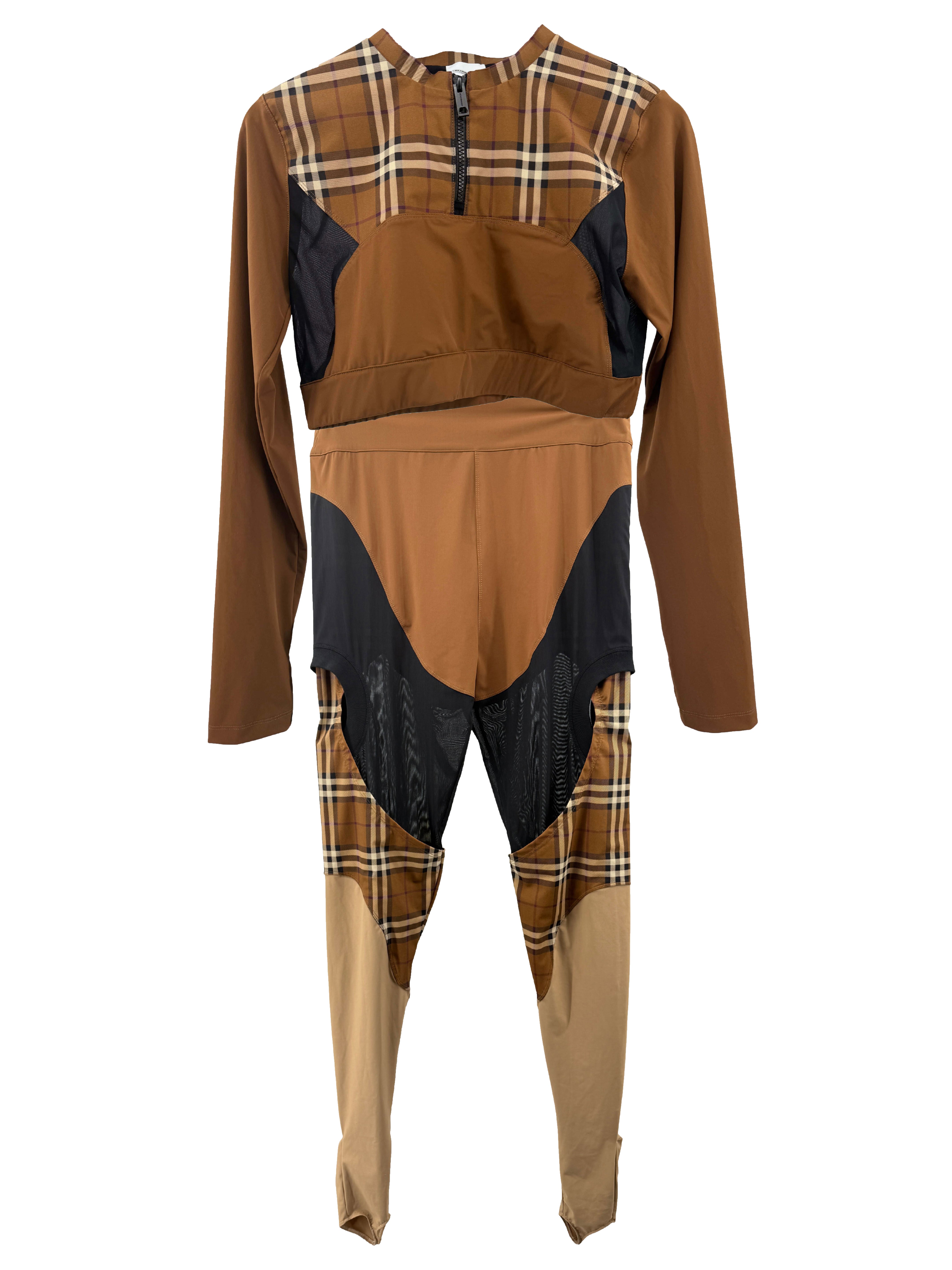 Burberry Check Panel Stretch Jersey Co-ord - Multicolour