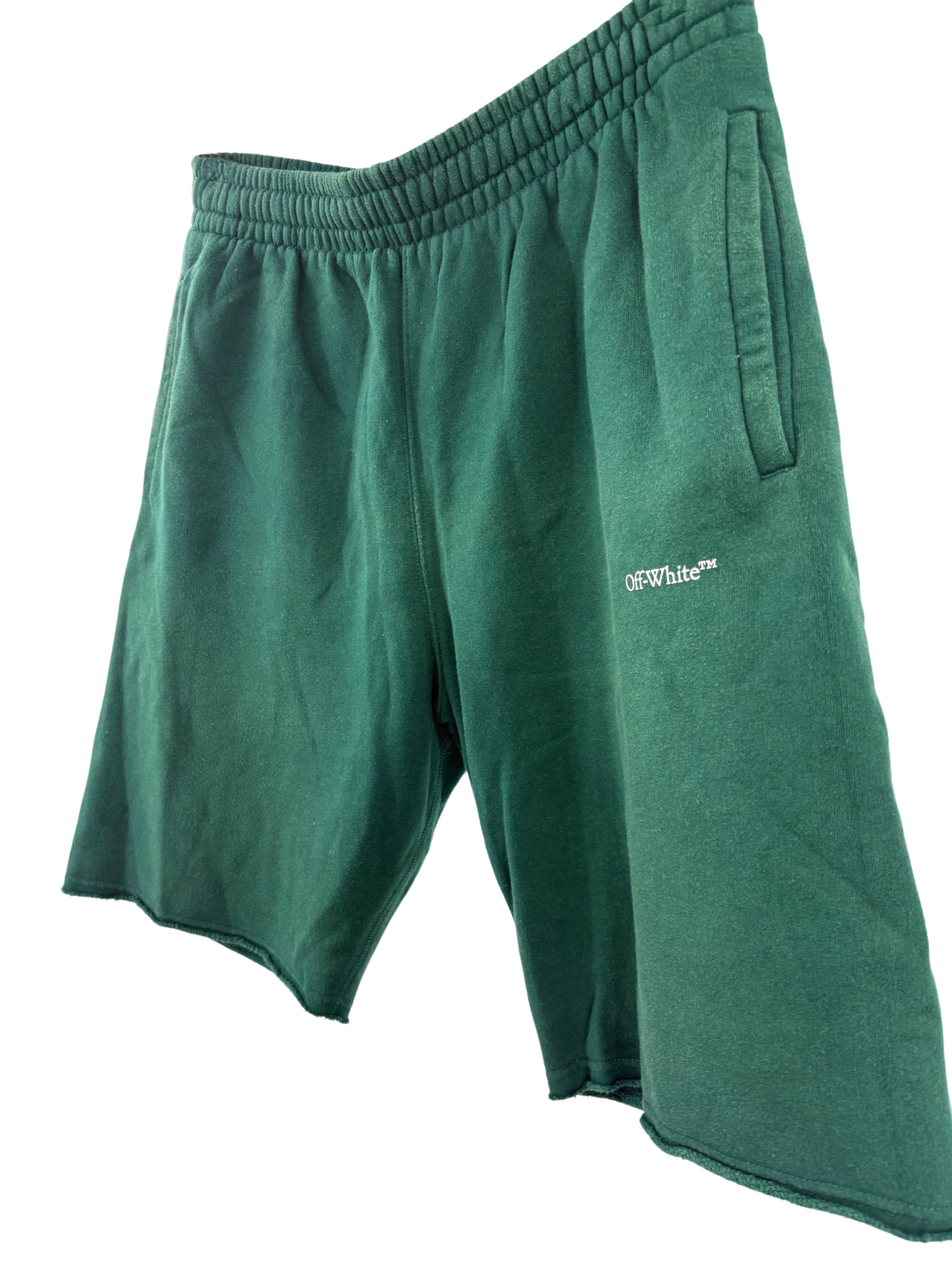 Off-white Caravaggio Arrow Shorts - Pine Green Off-White