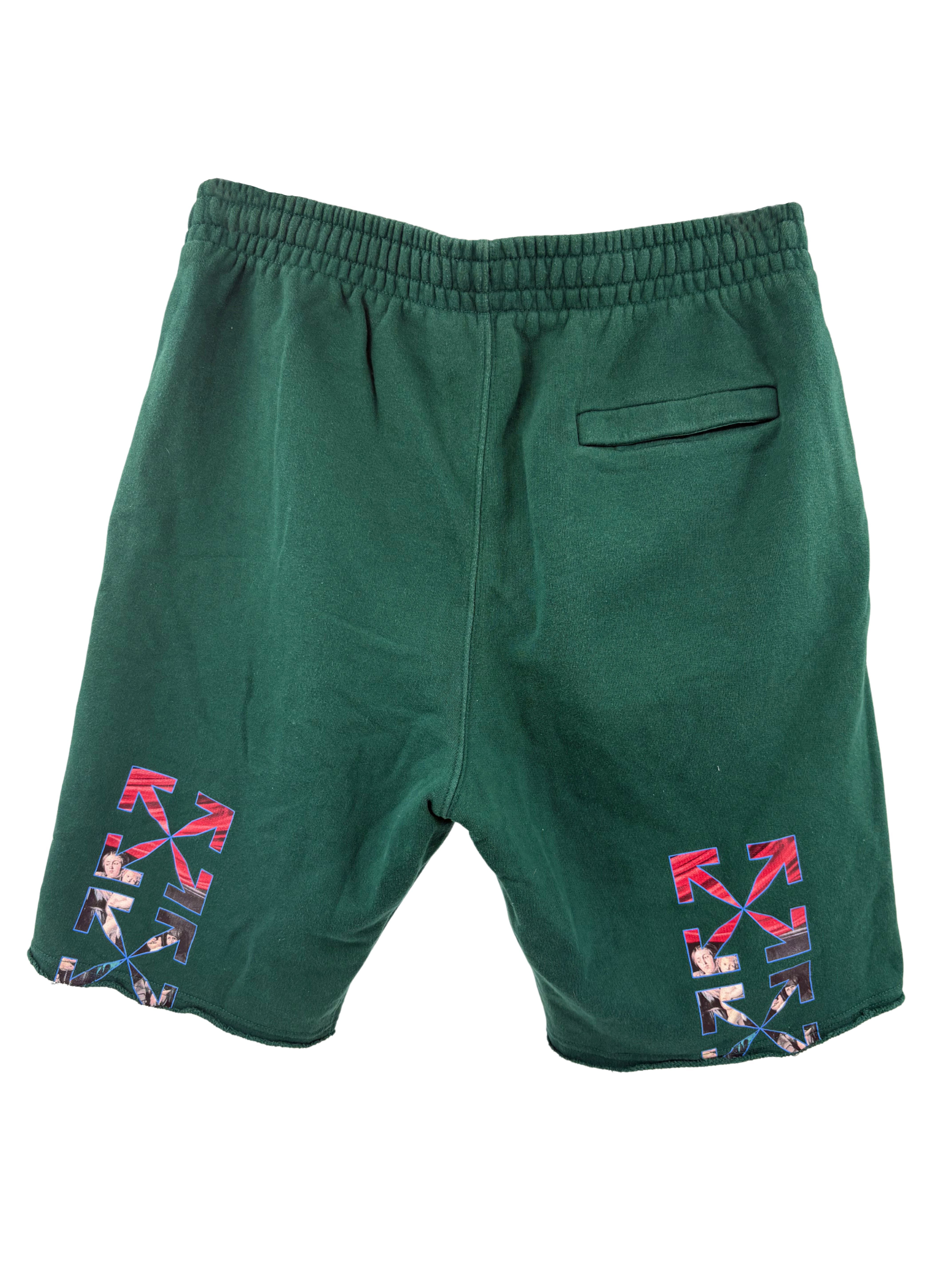 Off-white Caravaggio Arrow Shorts - Pine Green Off-White