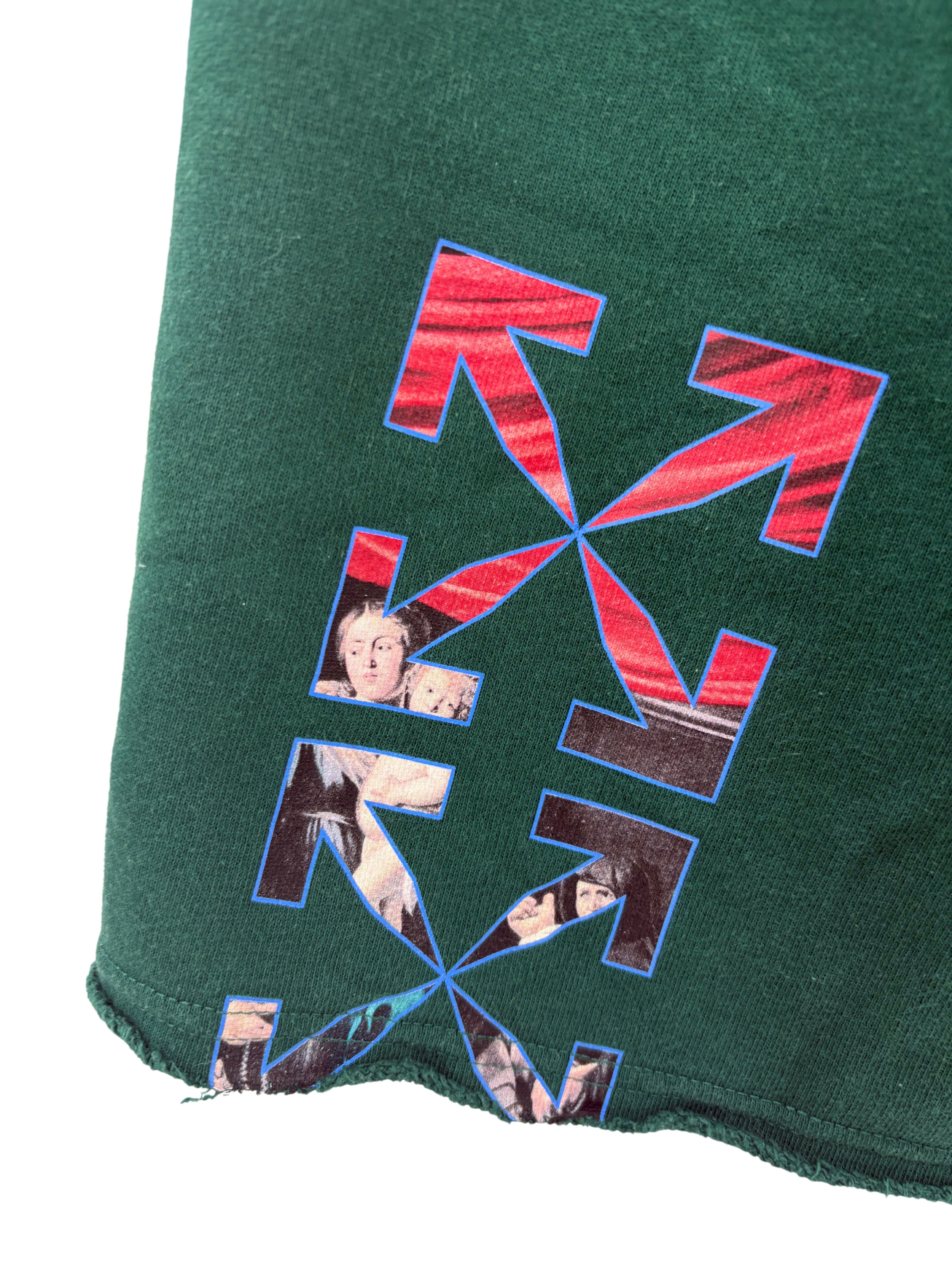 Off-white Caravaggio Arrow Shorts - Pine Green Off-White