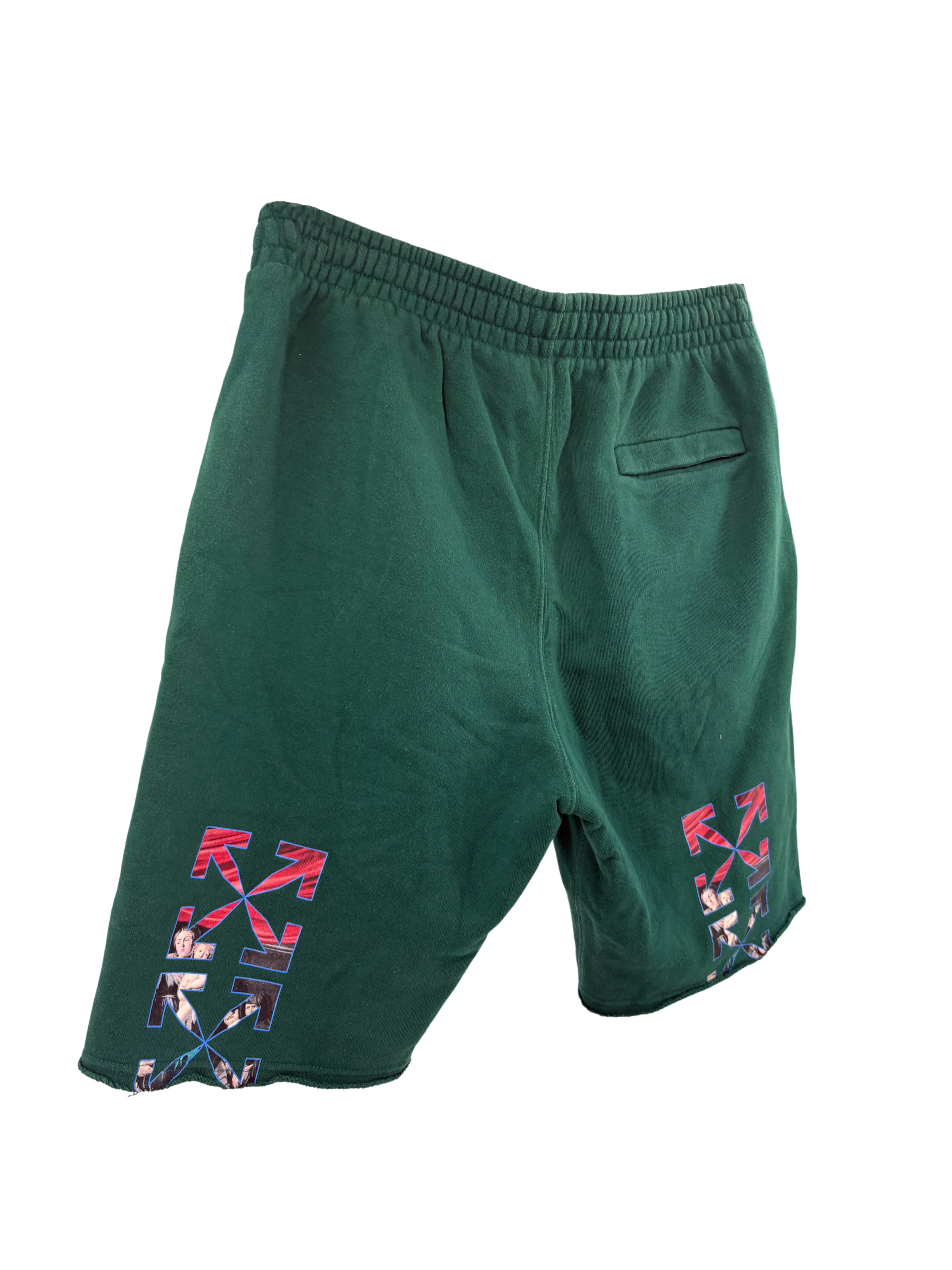 Off-white Caravaggio Arrow Shorts - Pine Green Off-White