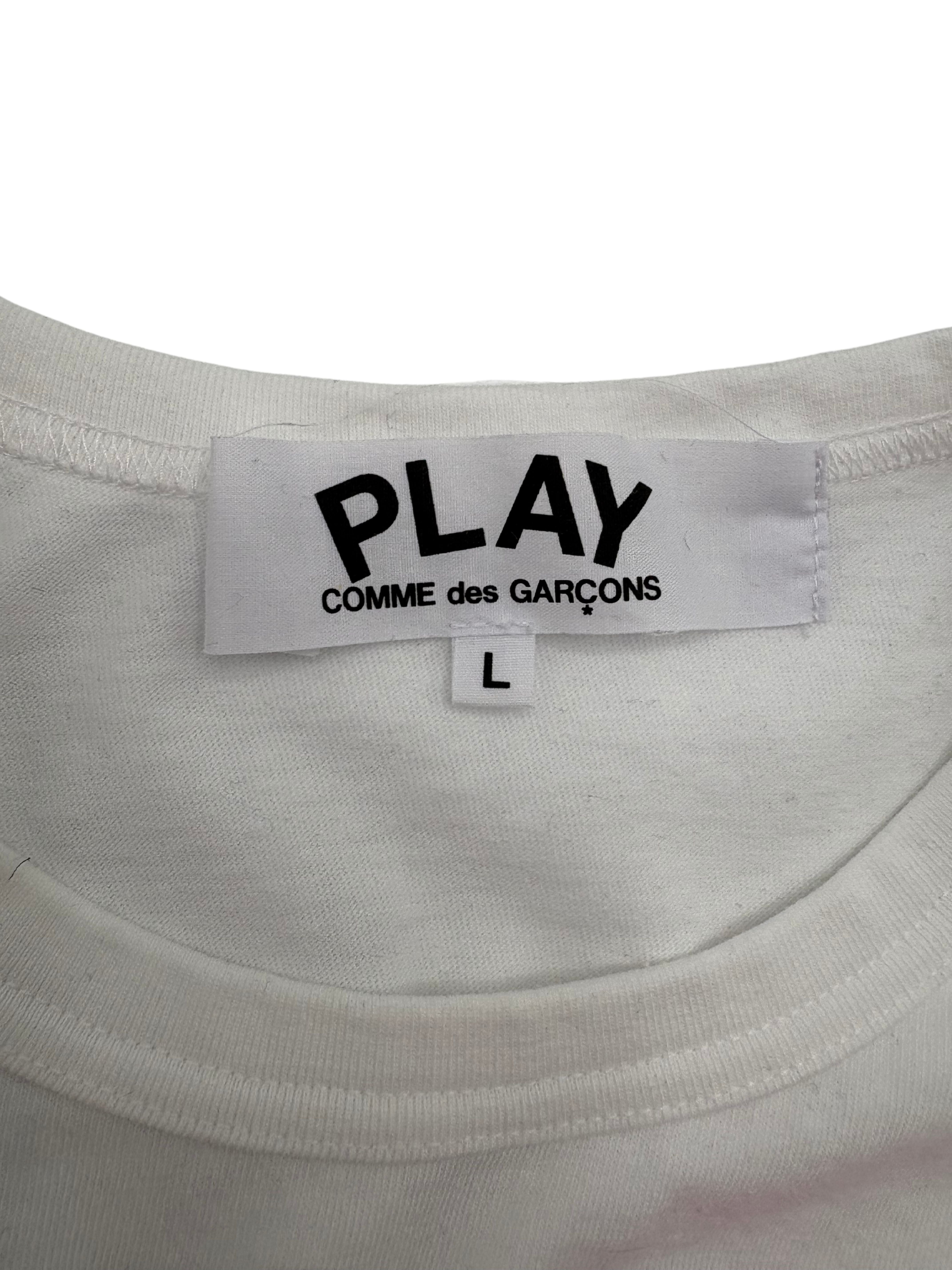 Comme des Garcon Peeping Hearts T-Shirt - White Comme de garson