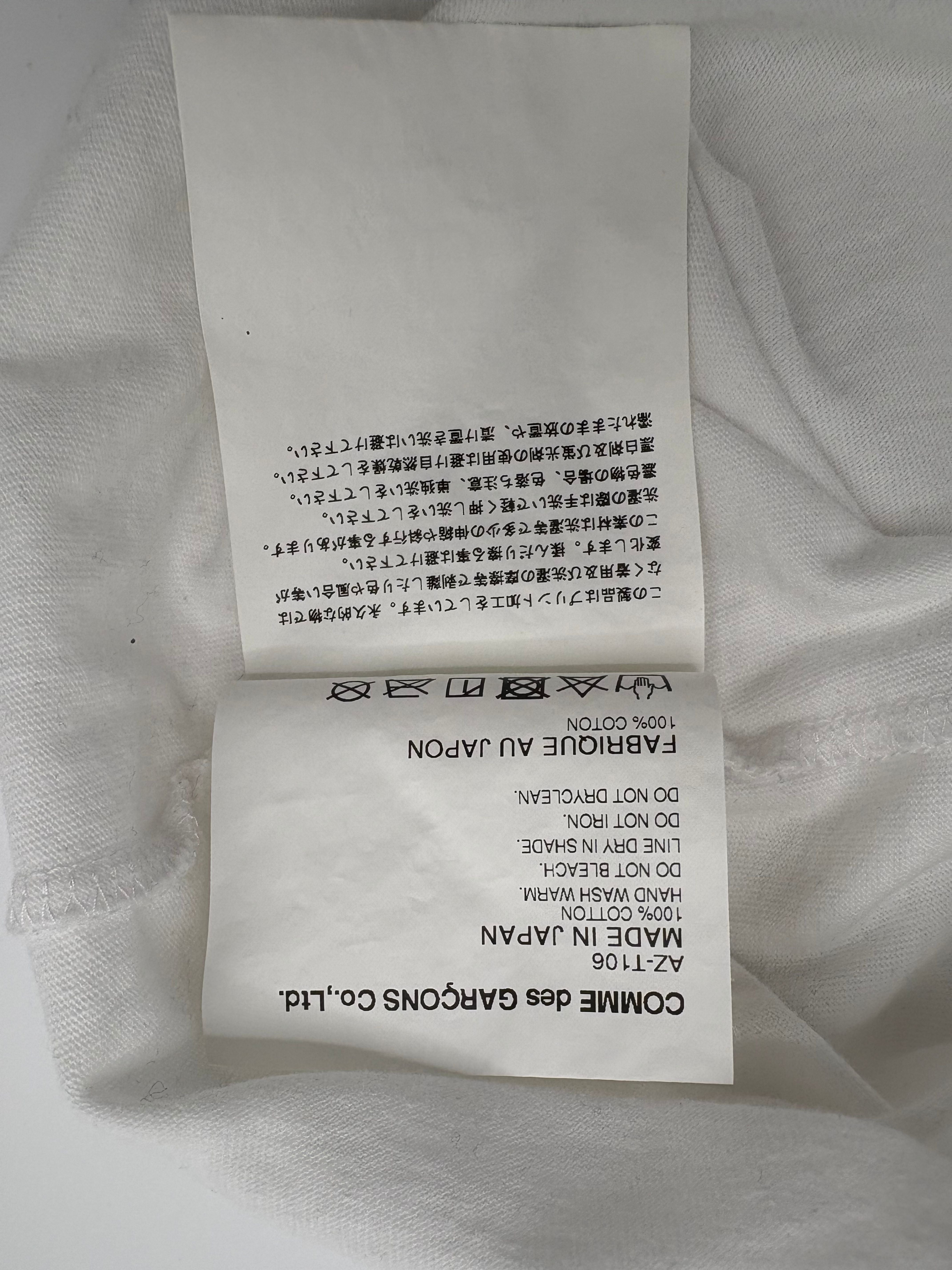 Comme des Garcon Peeping Hearts T-Shirt - White Comme de garson