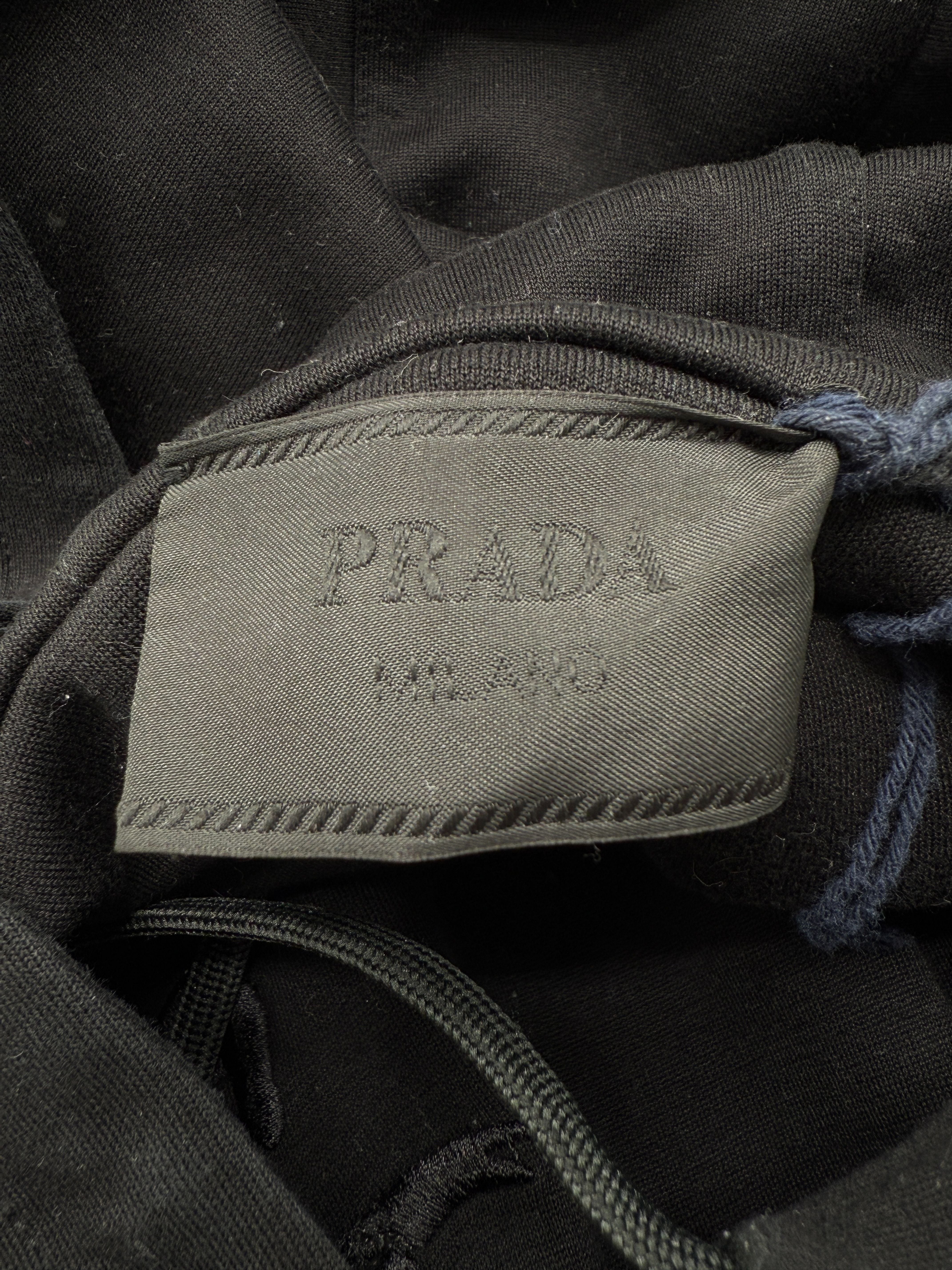 Prada Embossed Logo Hoodie - Black