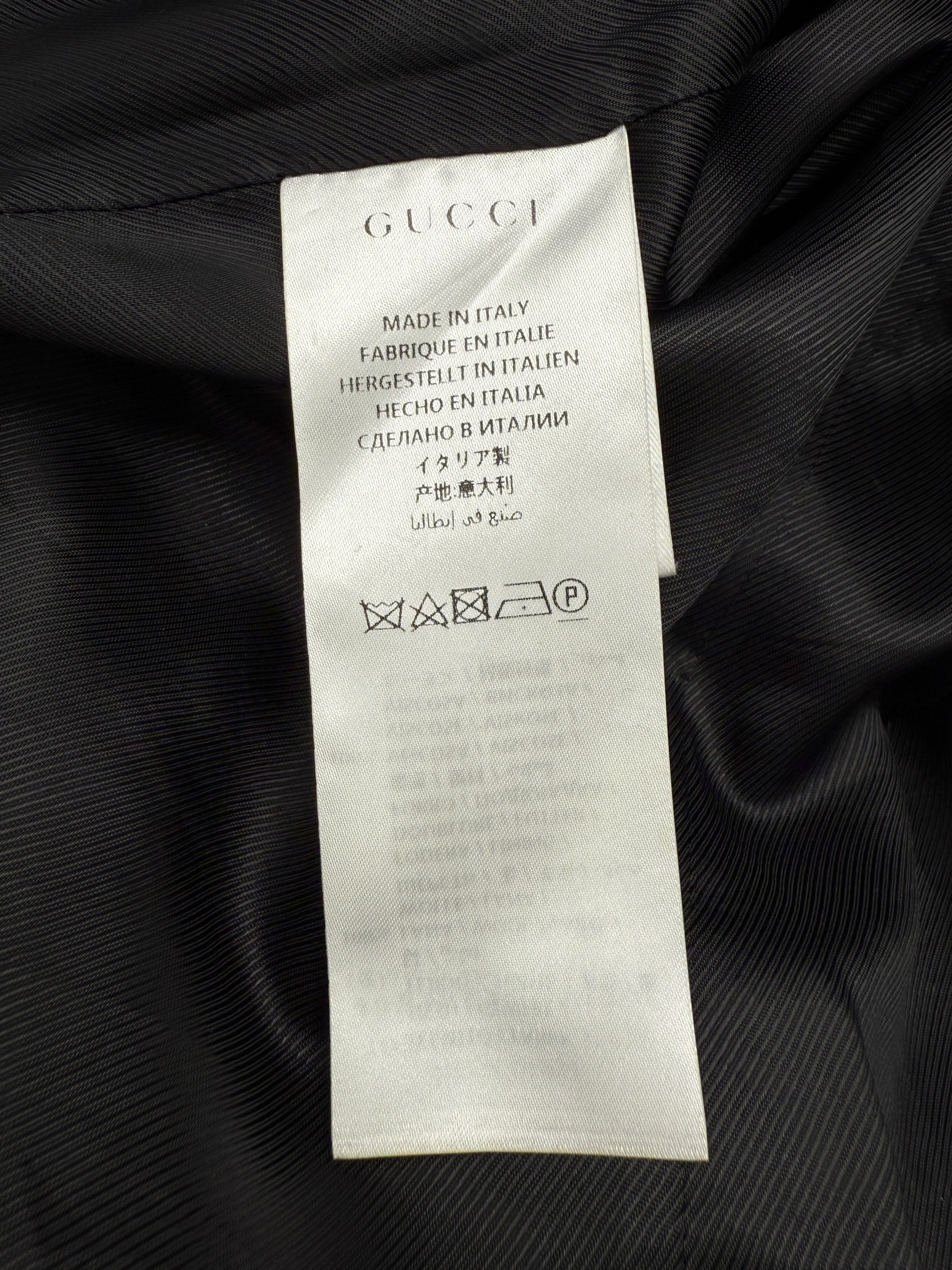 WOMEN'S Gucci Pearl GG Button Wool Coat - Black
