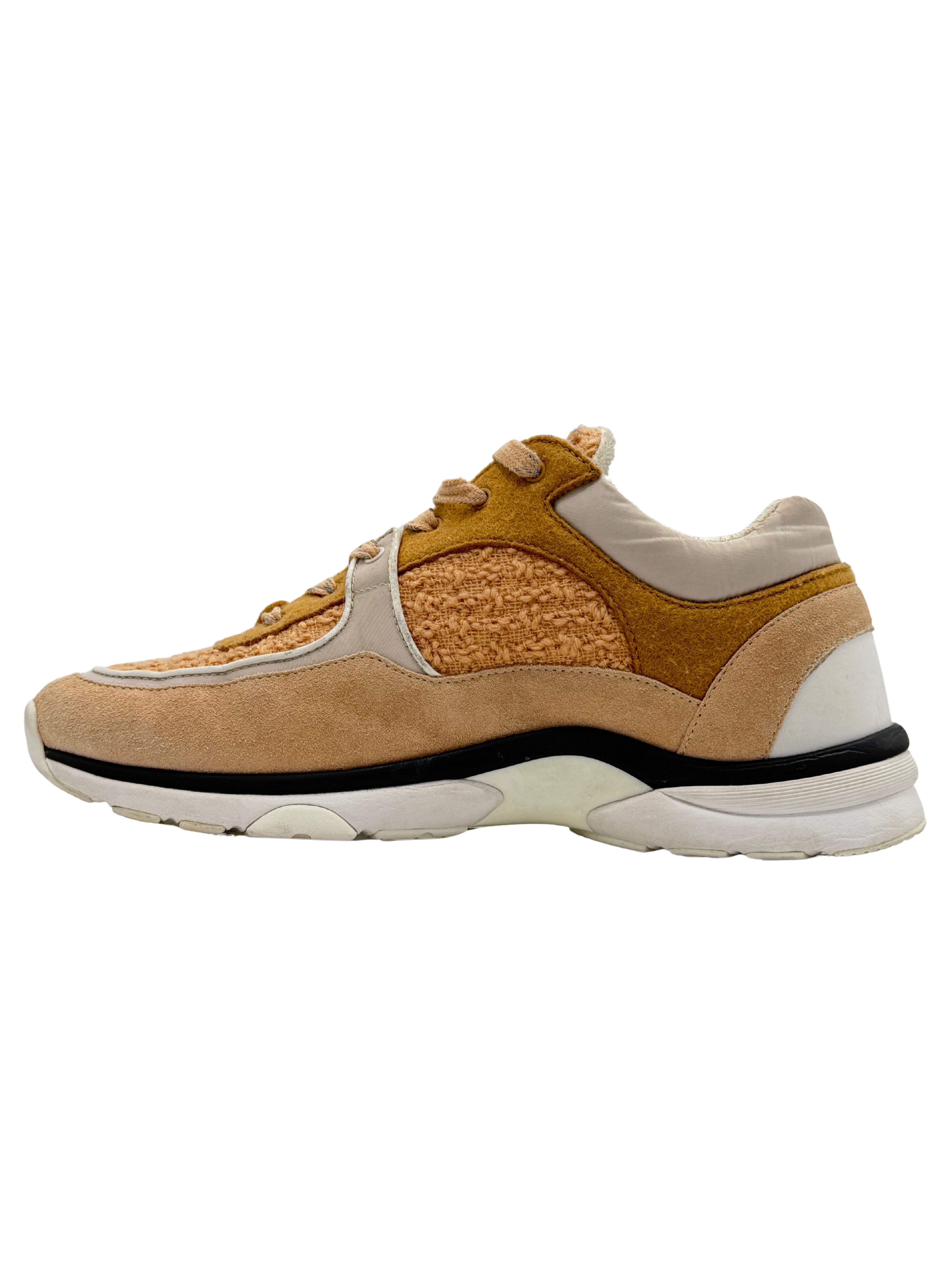 Chanel CC Tweed Runner Trainer - Beige Chanel
