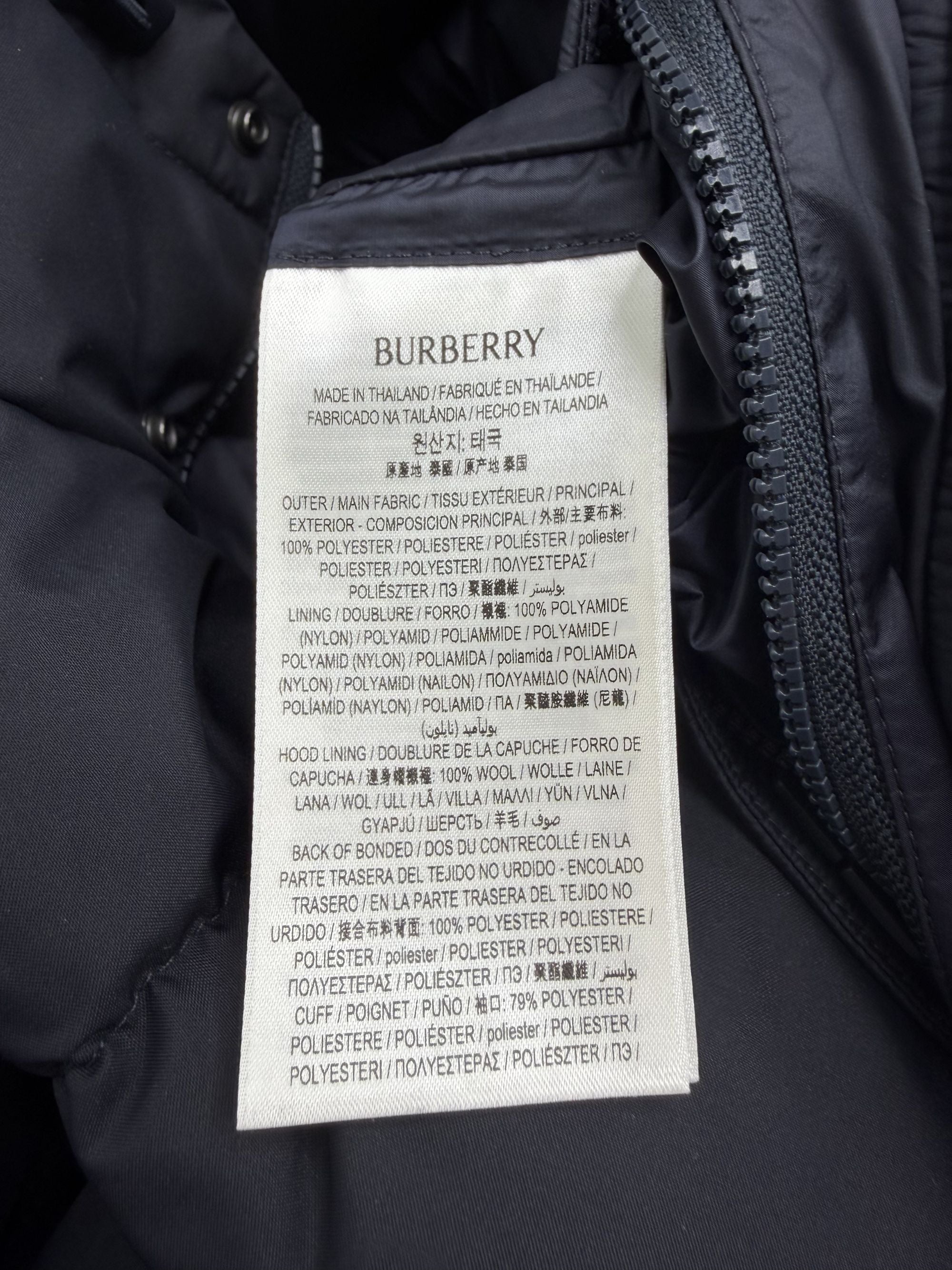Burberry Hooded Down Jacket - Navy Burberry