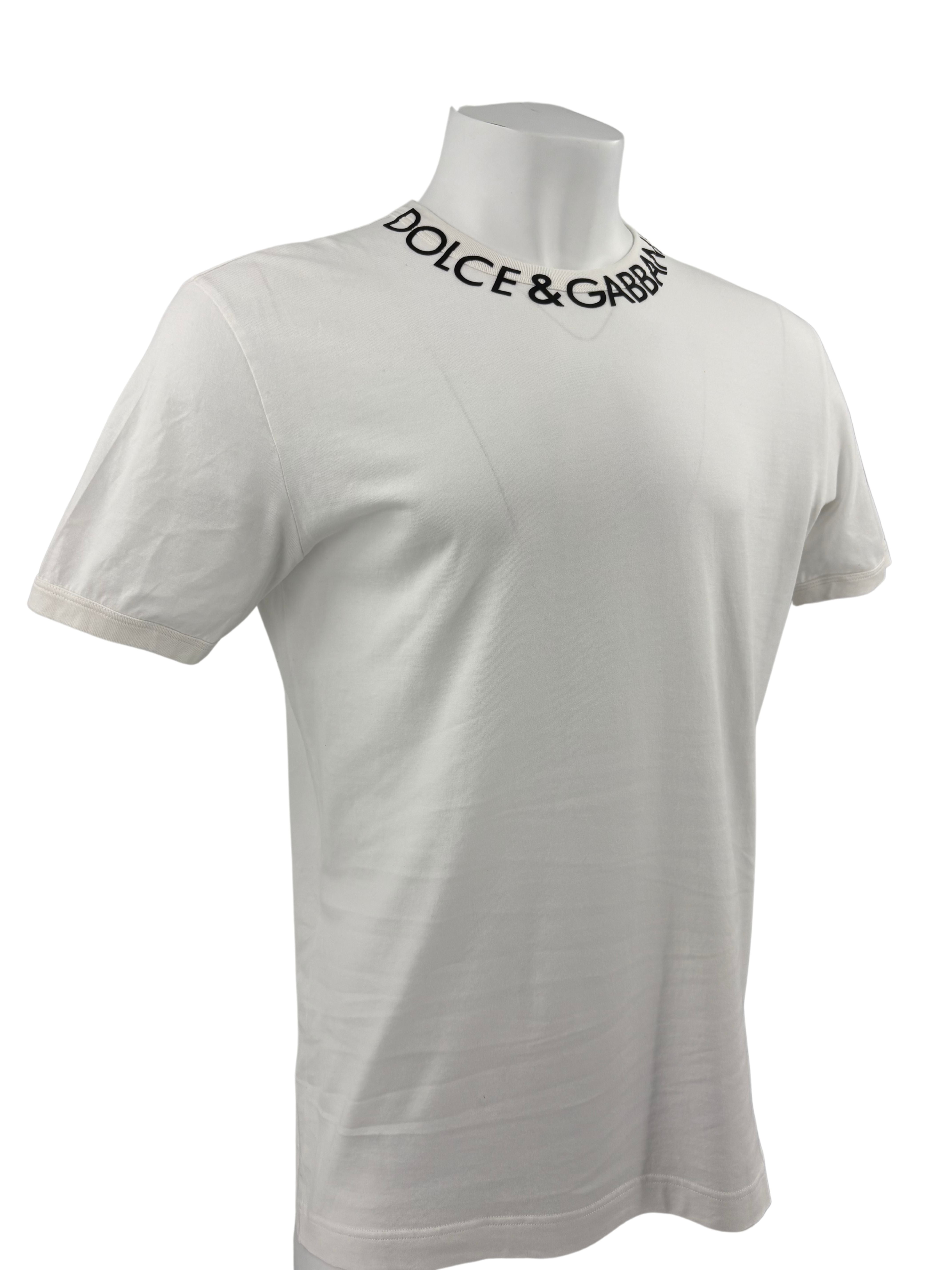 Dolce & Gabbana Neck Logo T-Shirt - White Dolce & Gabbana