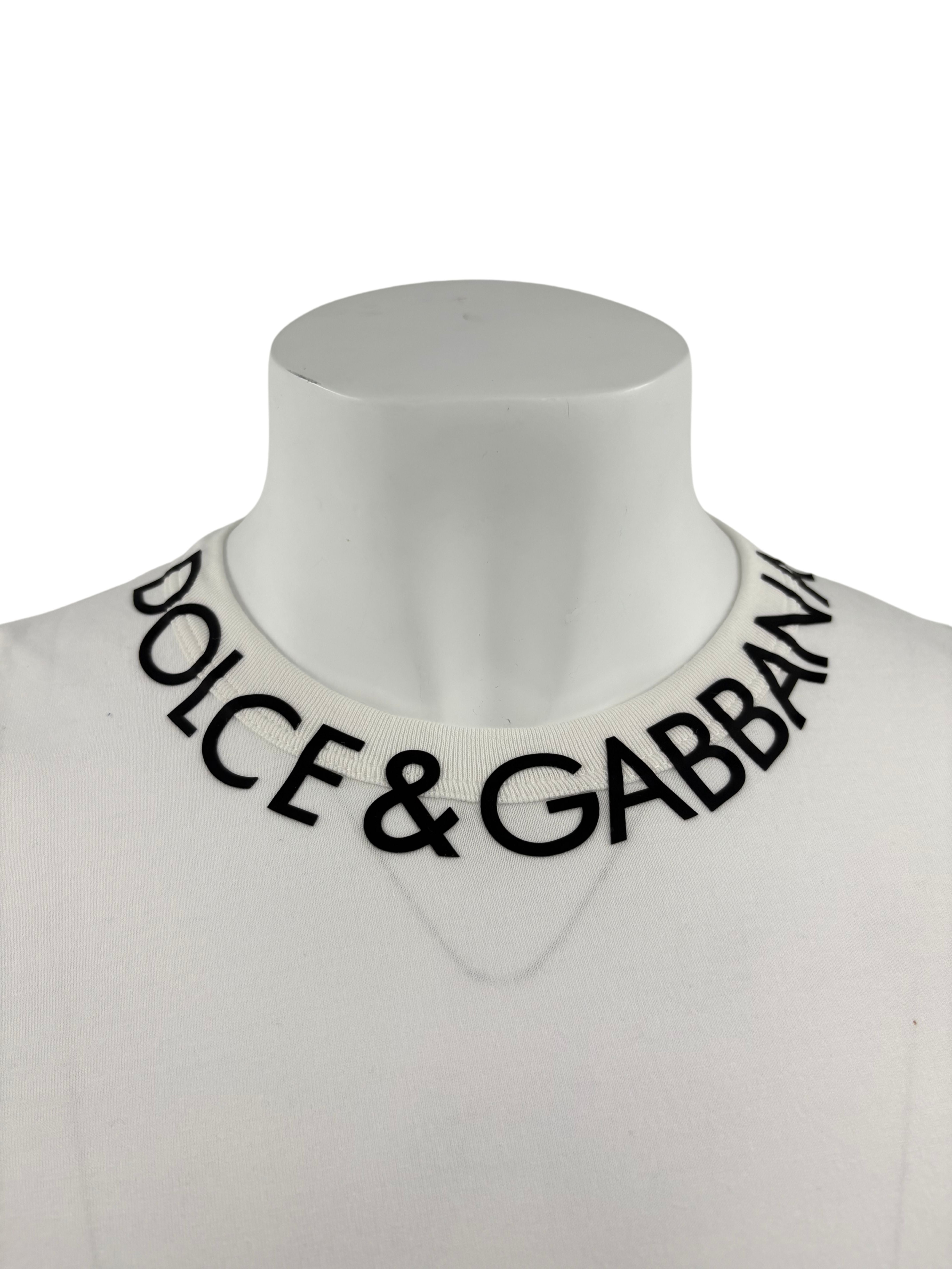Dolce & Gabbana Neck Logo T-Shirt - White Dolce & Gabbana
