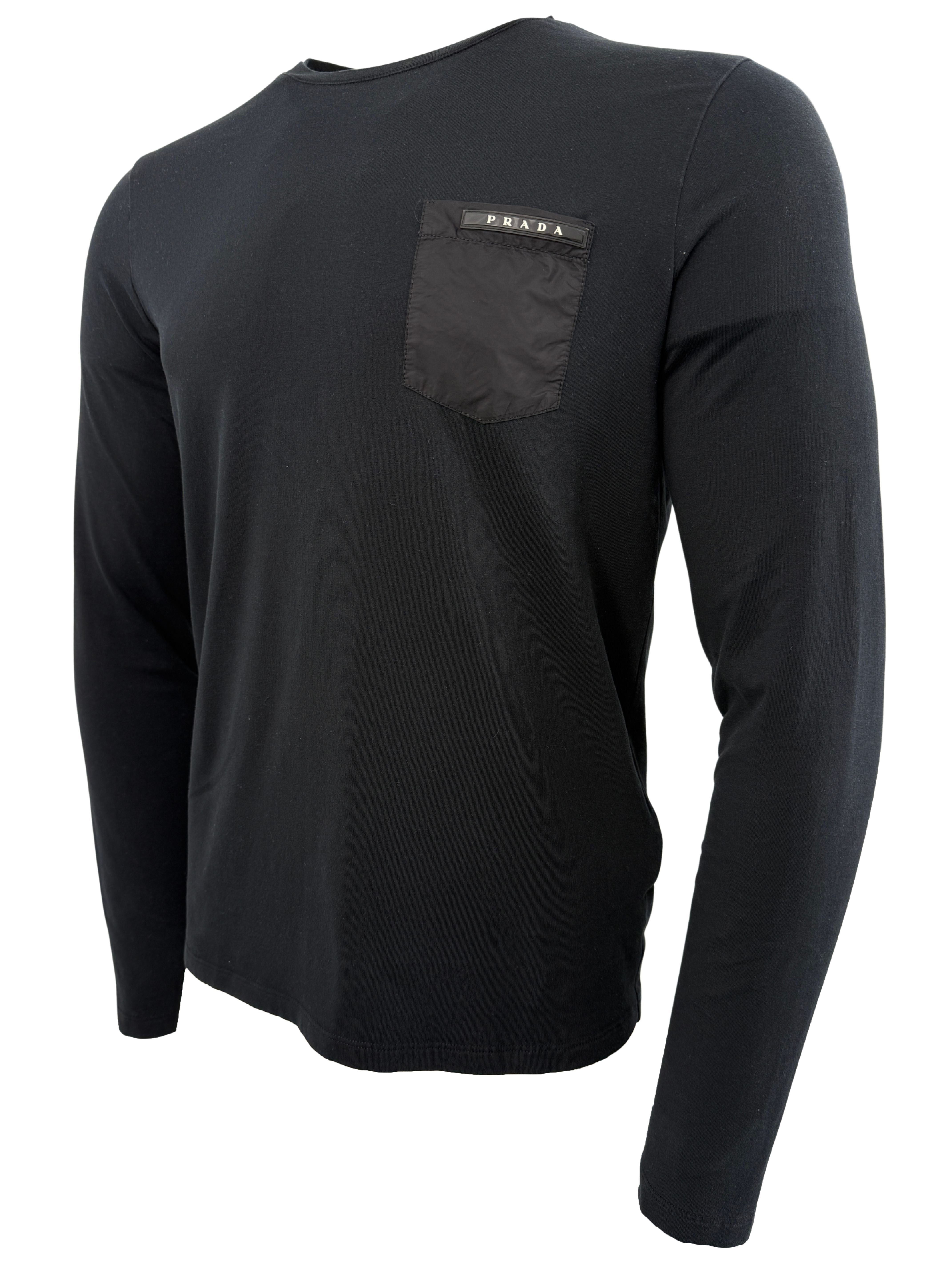 Prada Re-Nylon and Jersey Long Sleeve T-Shirt - Black Prada
