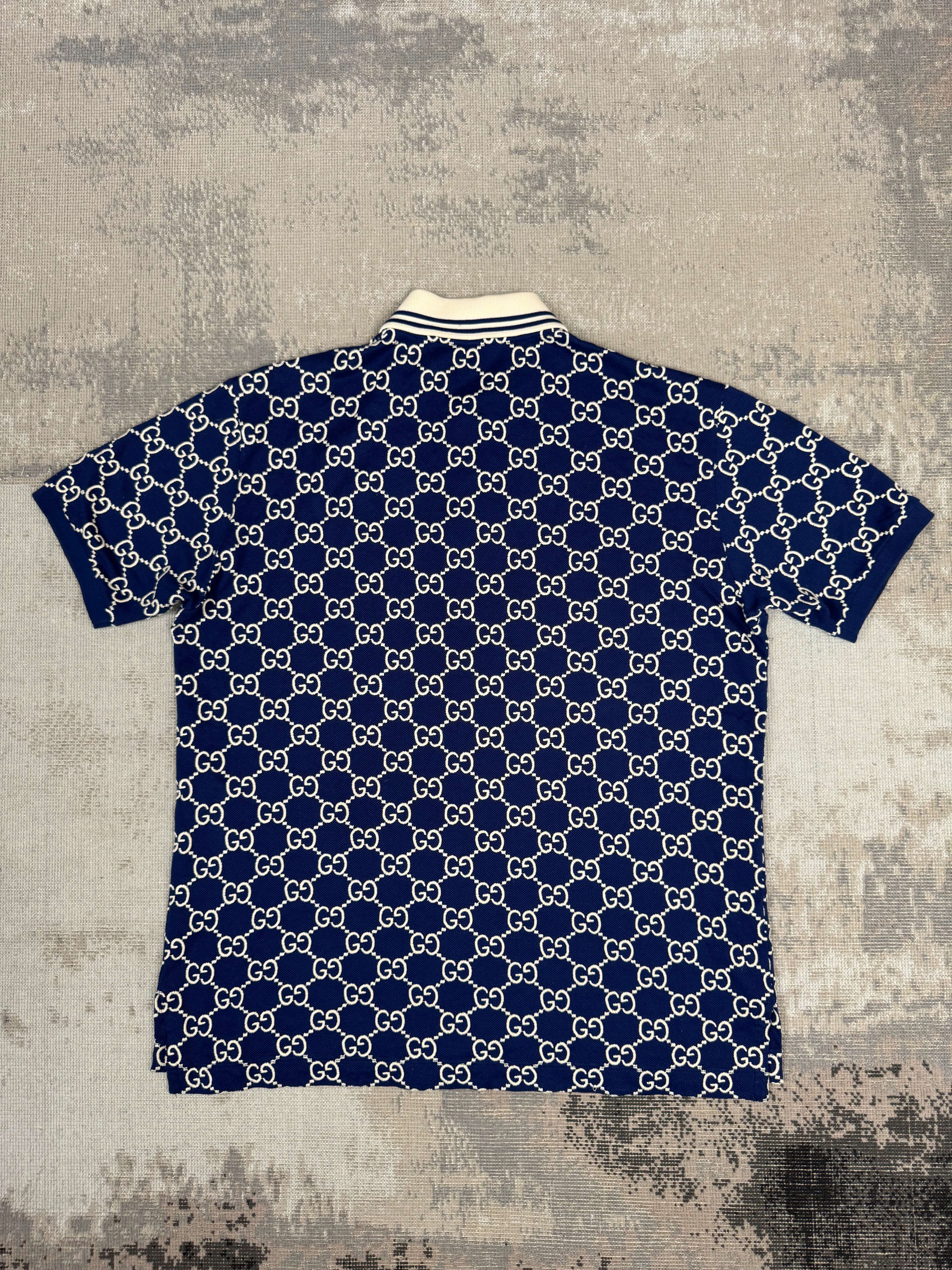 Gucci Embroidered GG Polo - Navy Gucci