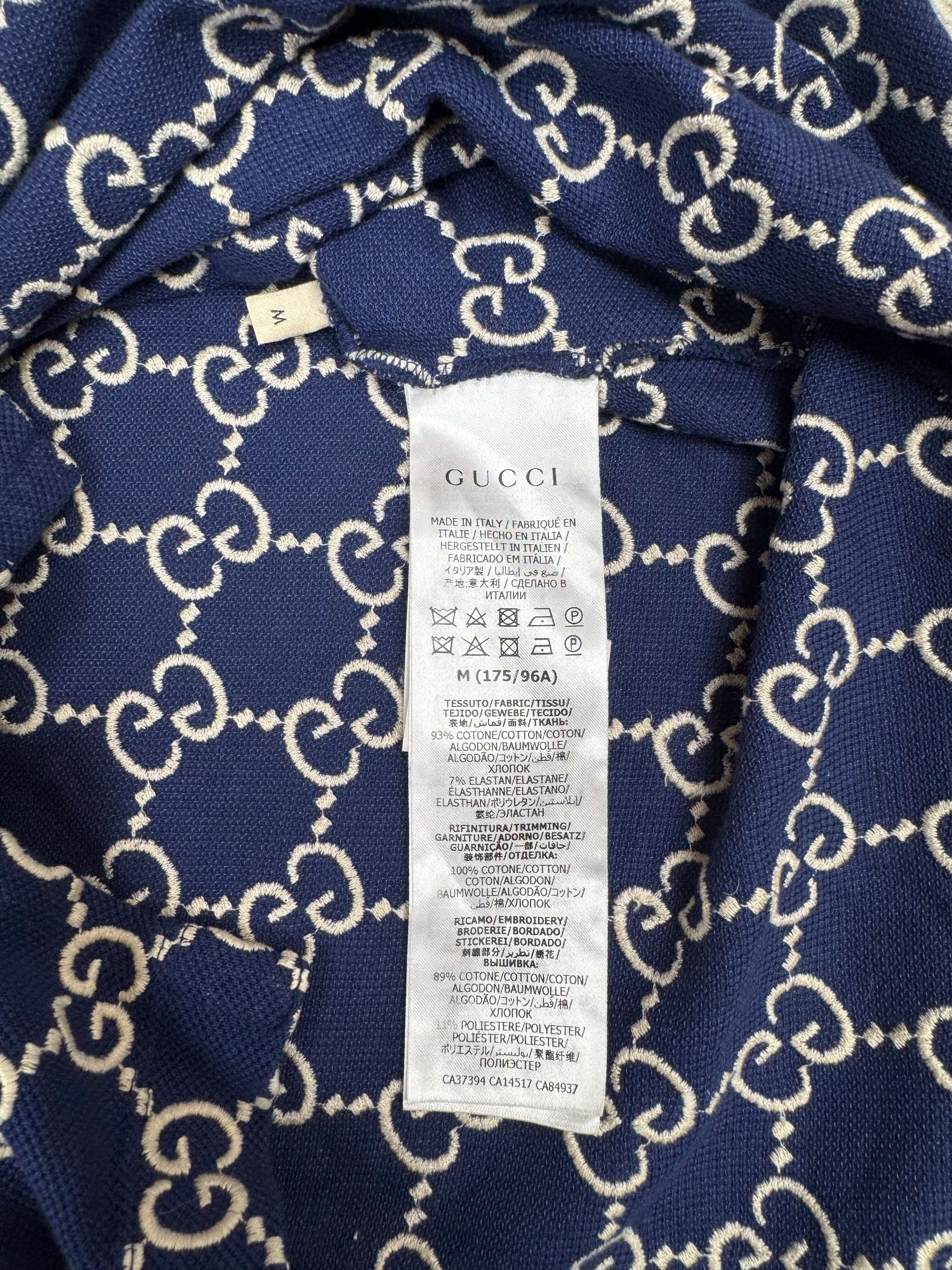 Gucci Embroidered GG Polo - Navy Gucci