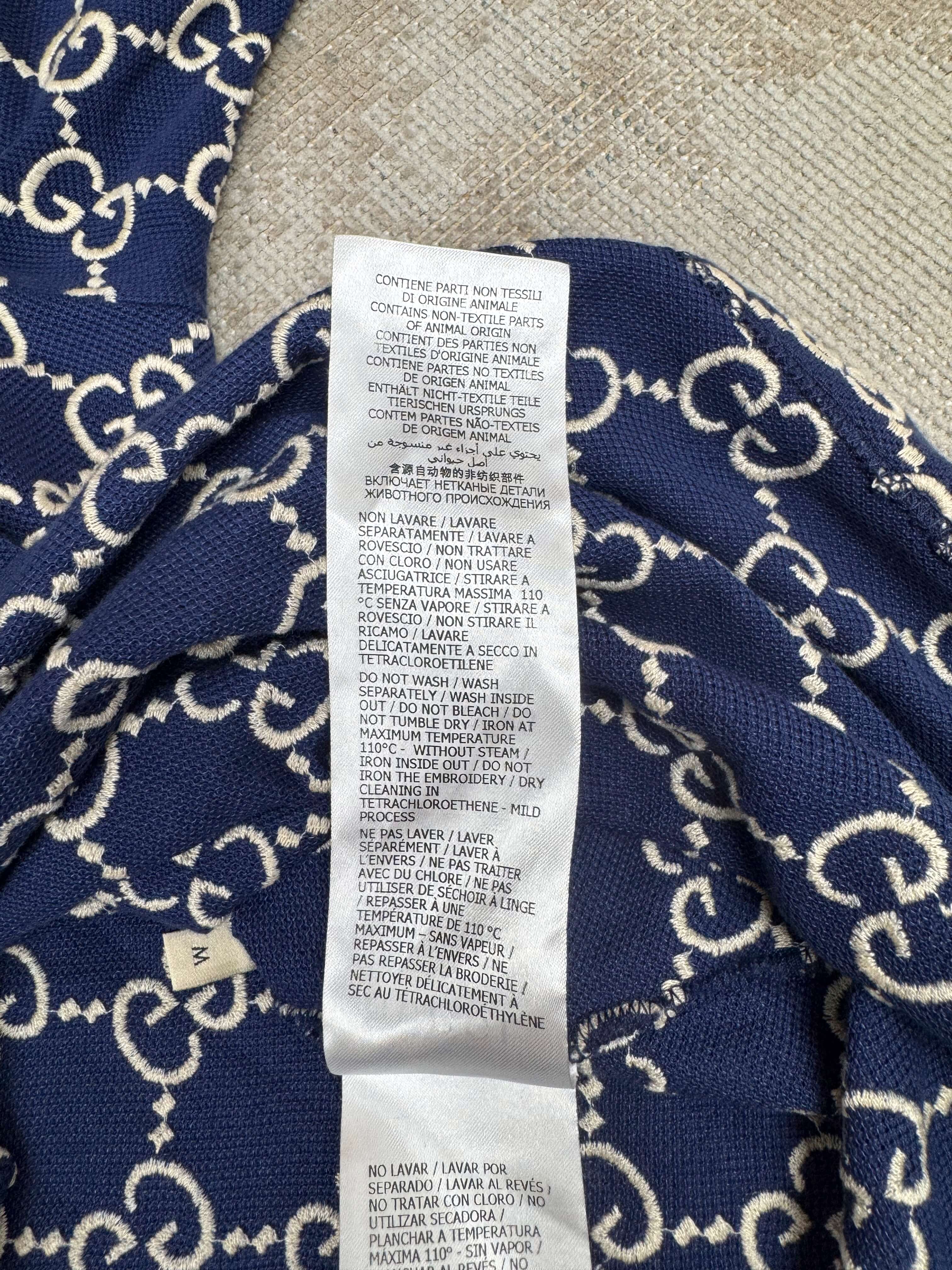 Gucci Embroidered GG Polo - Navy Gucci