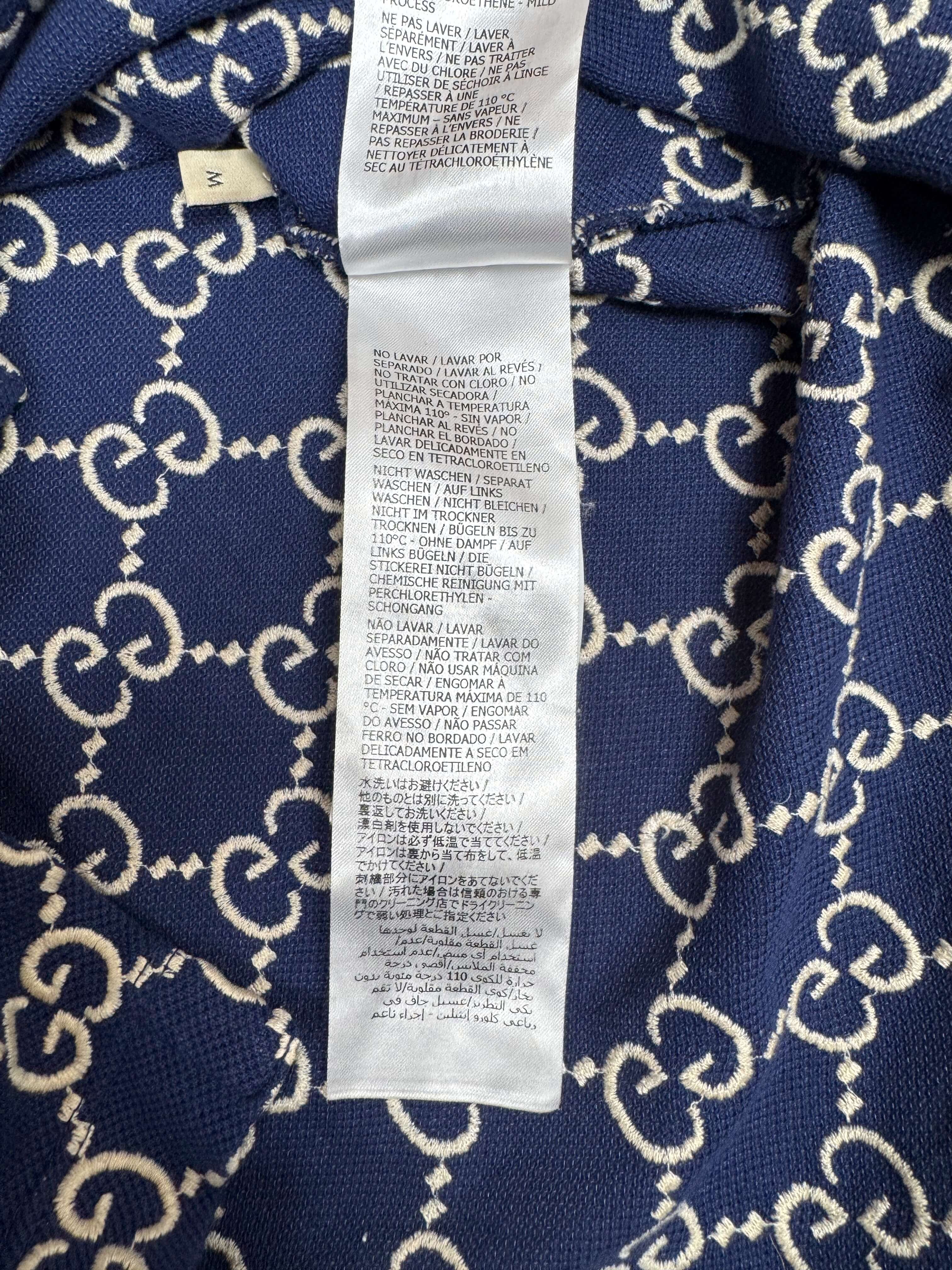 Gucci Embroidered GG Polo - Navy Gucci