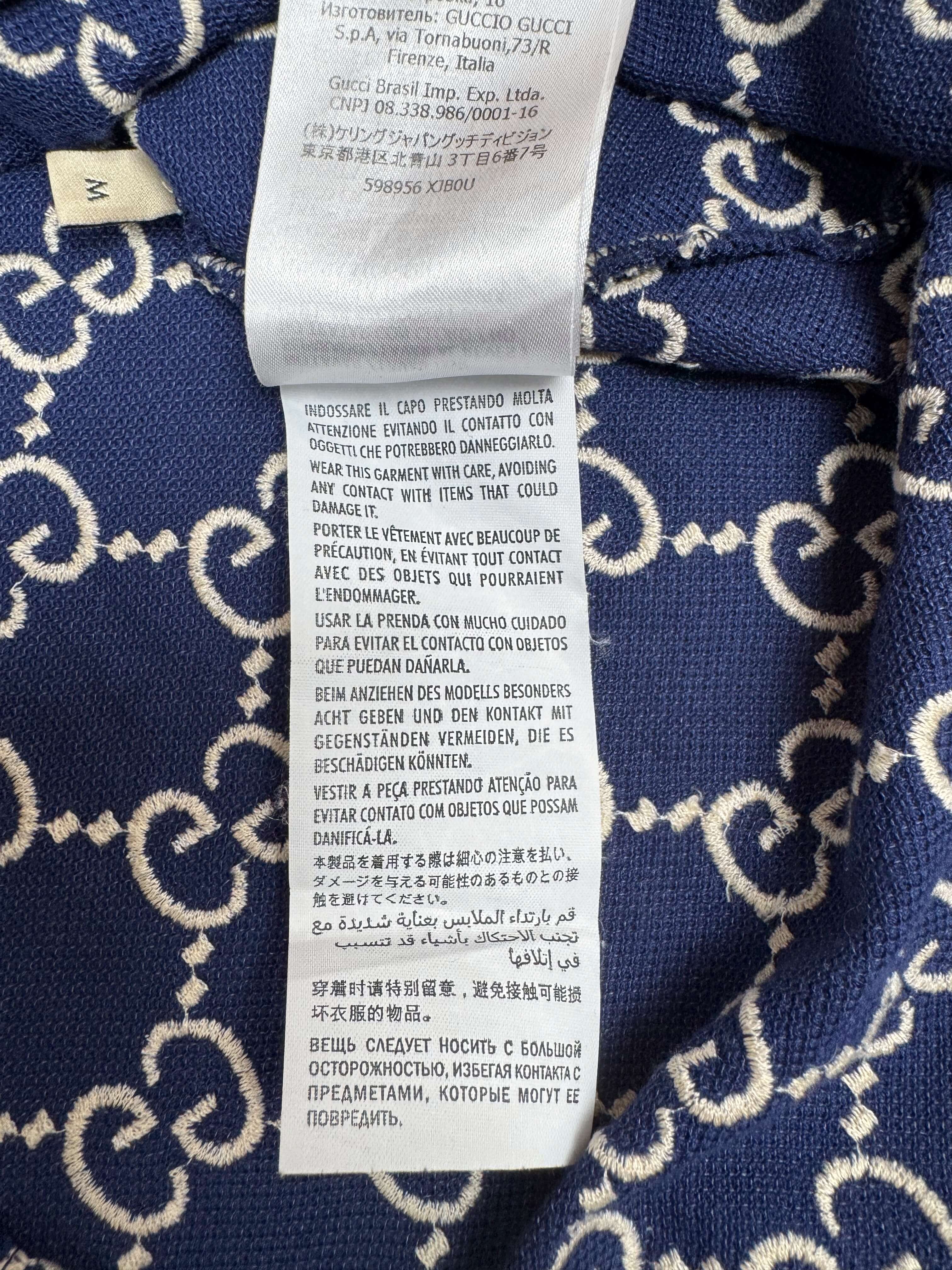 Gucci Embroidered GG Polo - Navy Gucci