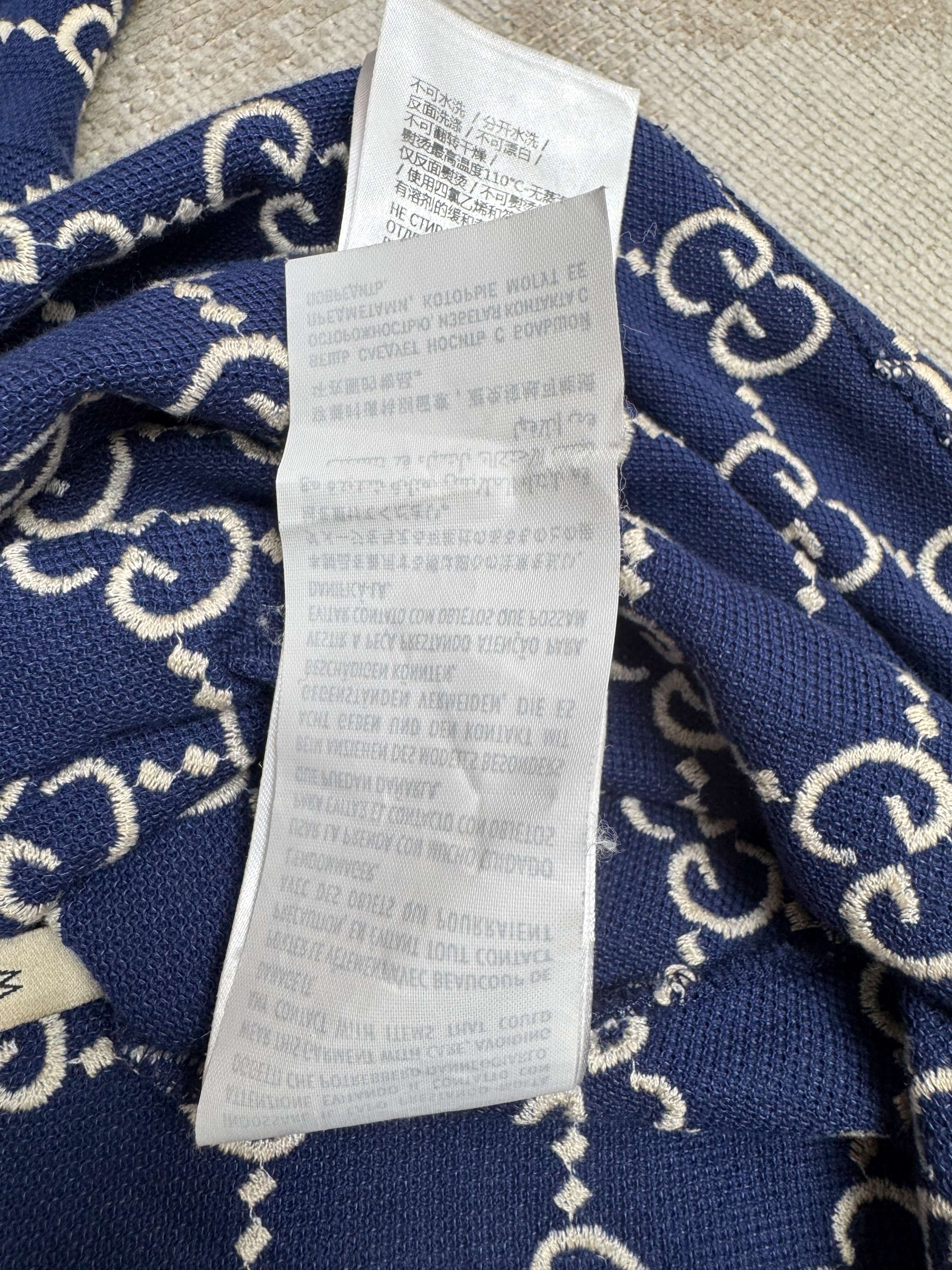 Gucci Embroidered GG Polo - Navy Gucci