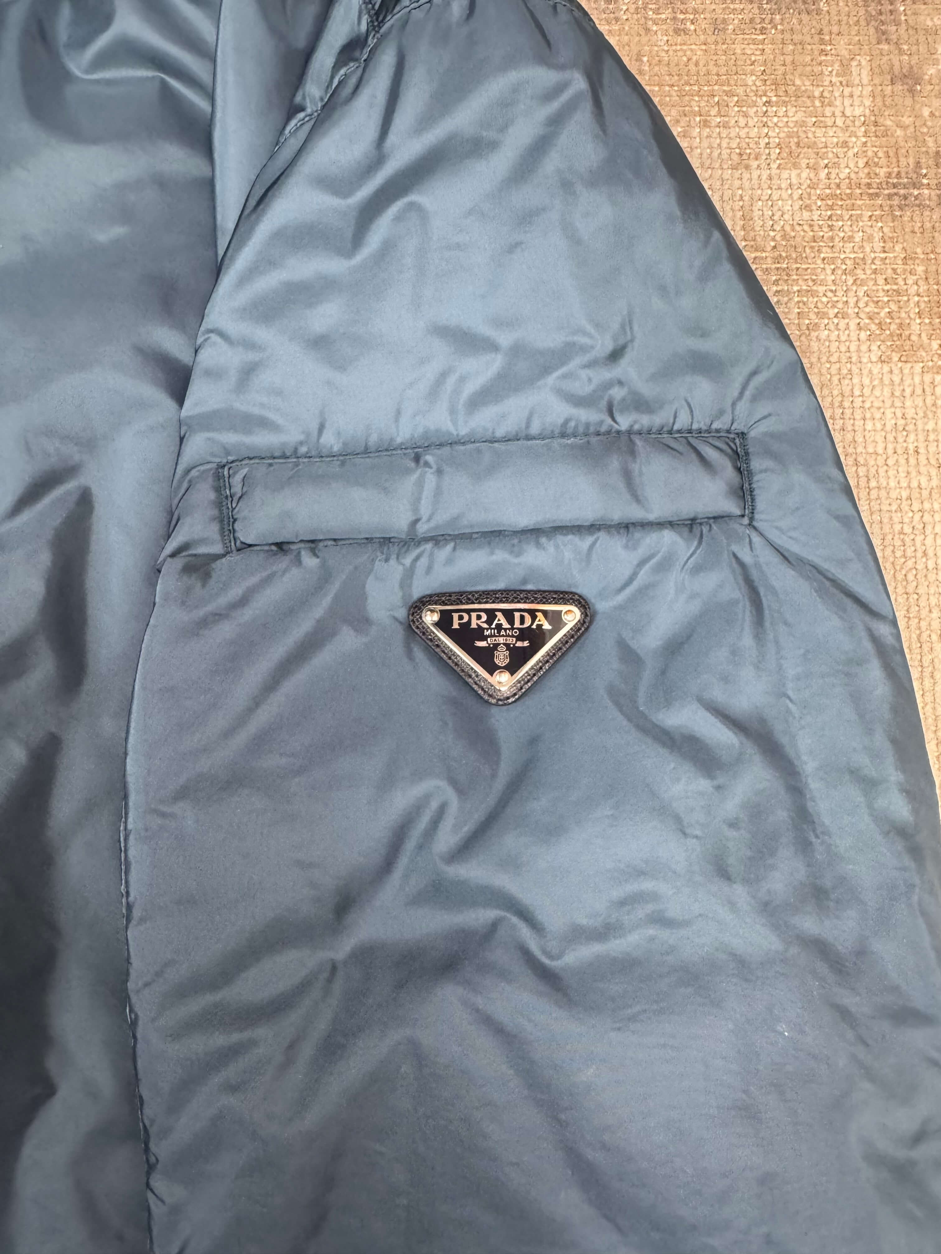 Prada Re-Nylon Applique Jacket - Steel Blue Prada